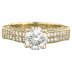 IGI jewel report Ring with brilliant cut diamonds up to 1.80ct 14k yellow gold