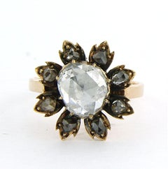 IGI jewel report Ring with rose cut diamonds up to 1.20ct 14k gold