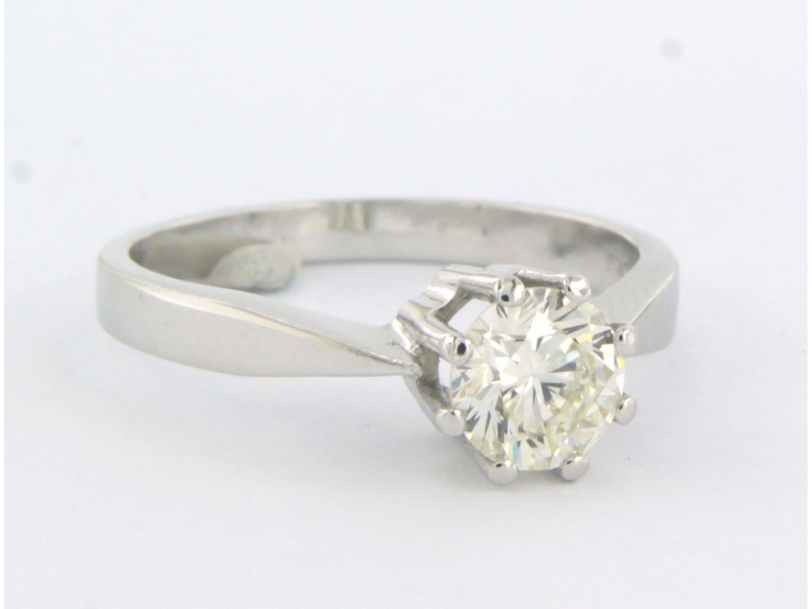 IGI JEWEL REPORT solitaire ring with brillint cut diamonds up to 1.00ct 14k gold In Excellent Condition For Sale In The Hague, ZH