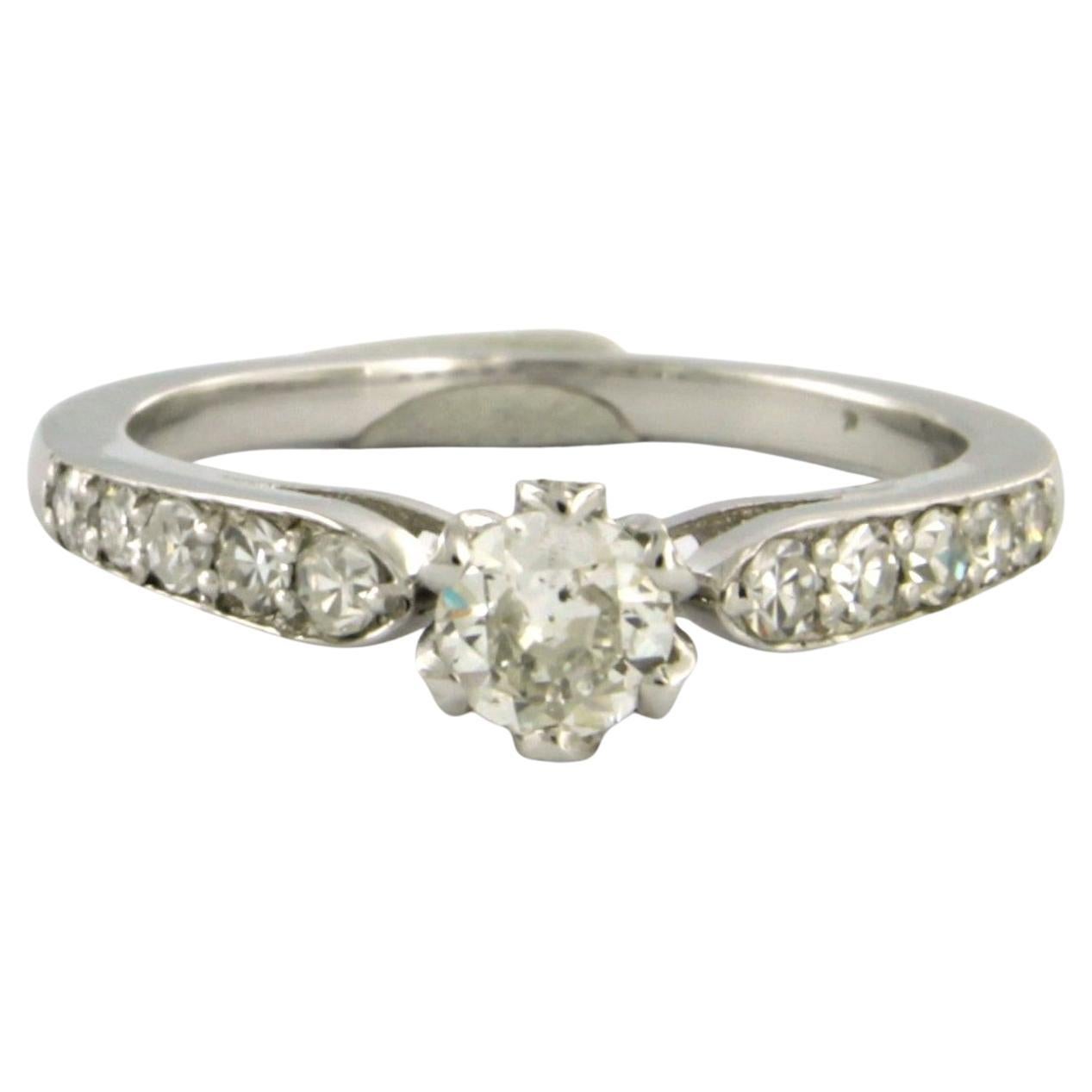IGI JEWELREPORT 14k gold ring with brilliant and single cut diamond up to 0.70ct For Sale