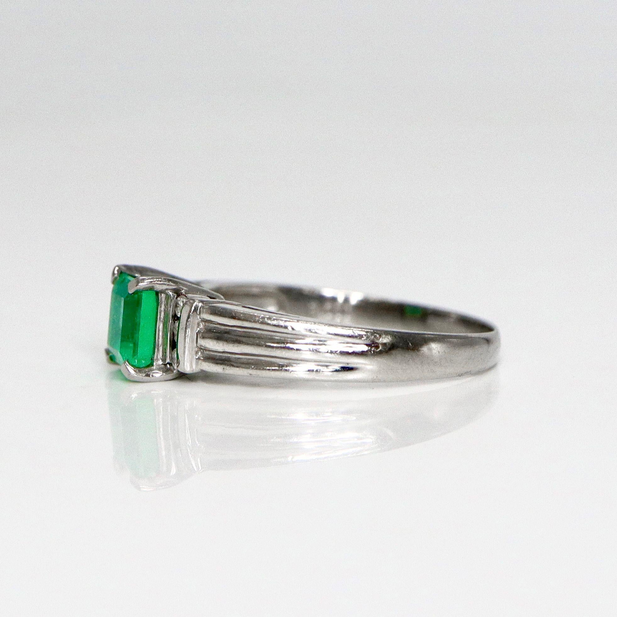 Esmeralda IGI Platino 0,50 ct Colombia  Anillo de compromiso en venta 1