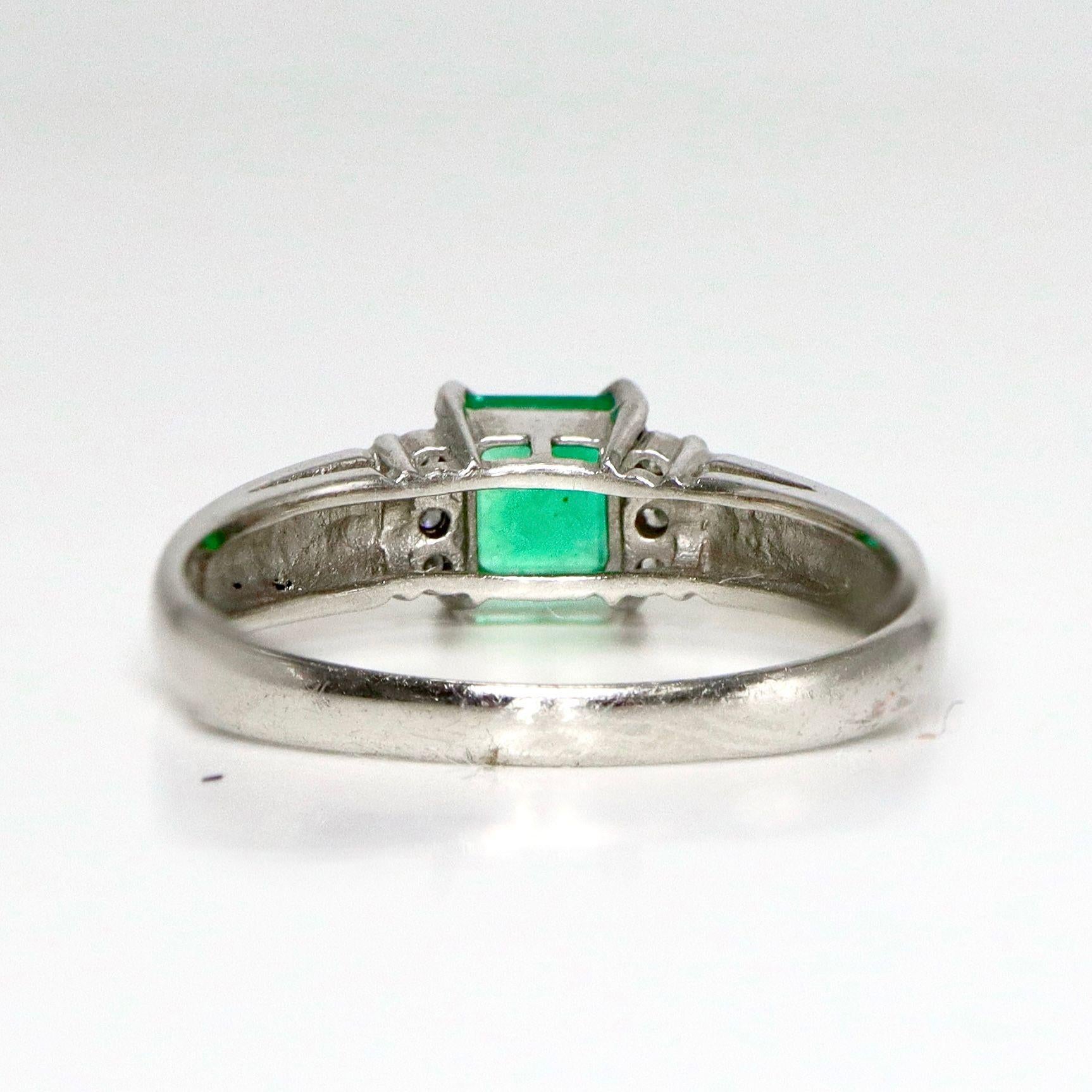 Esmeralda IGI Platino 0,50 ct Colombia  Anillo de compromiso en venta 2