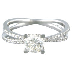 IGI report Ring with diamonds up to 1.05ct 14k white gold
