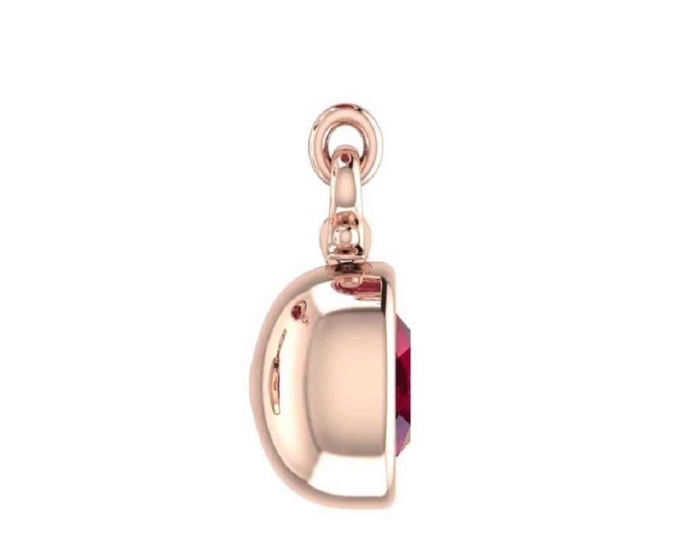 Contemporary IGITL Certified 3.67 Carat Oval Cut Ruby Pendant Necklace in 18K For Sale