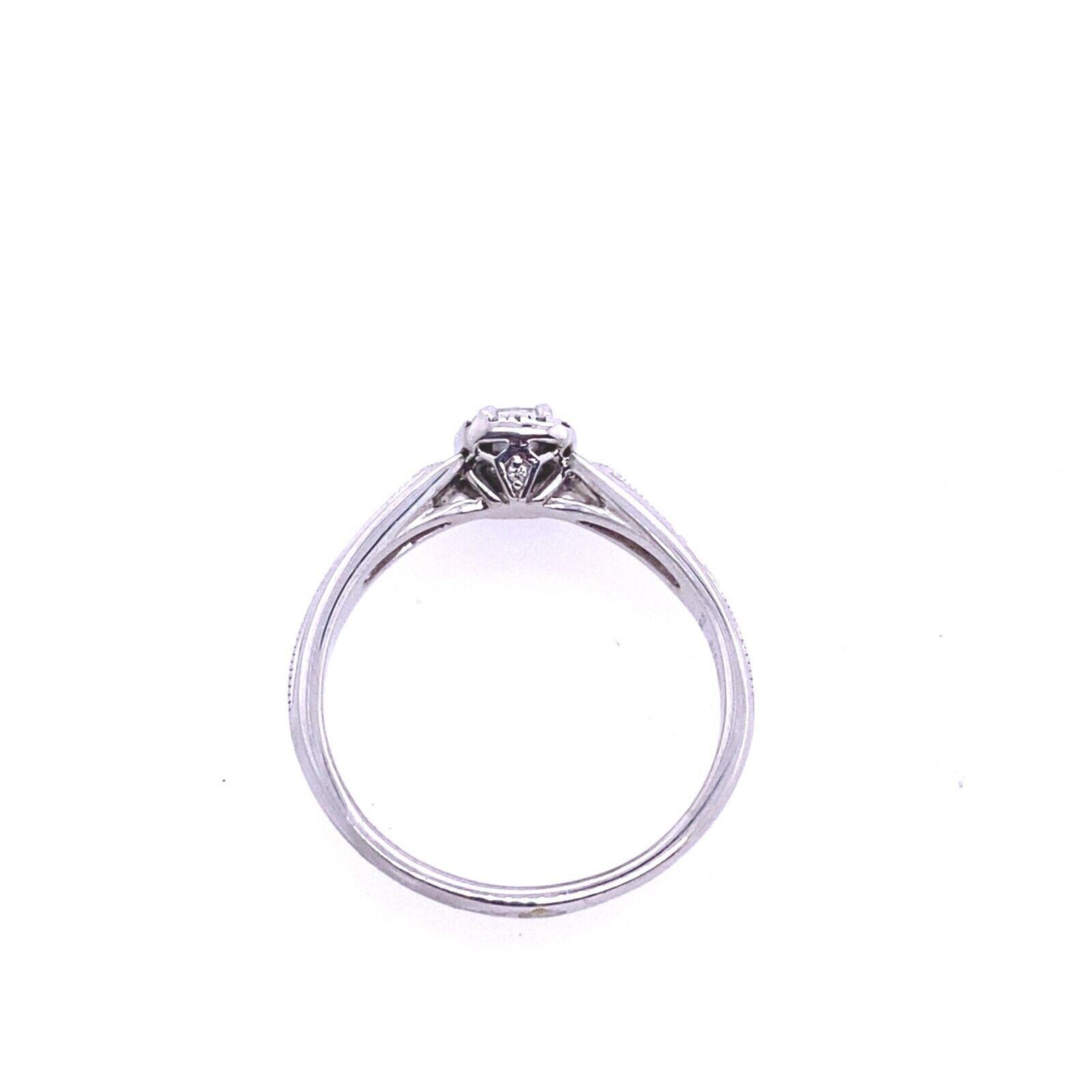 Princess Cut IGL Certified 0.18ct Diamond Ring in 9ct White Gold