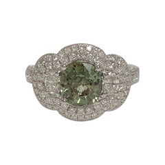 IGL Certified 1.78 Carat Alexandrite and 1.11 Carat Diamond Ring