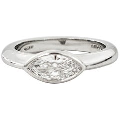 IGL Certified .75 Carat Marquise Cut Diamond Platinum Ring
