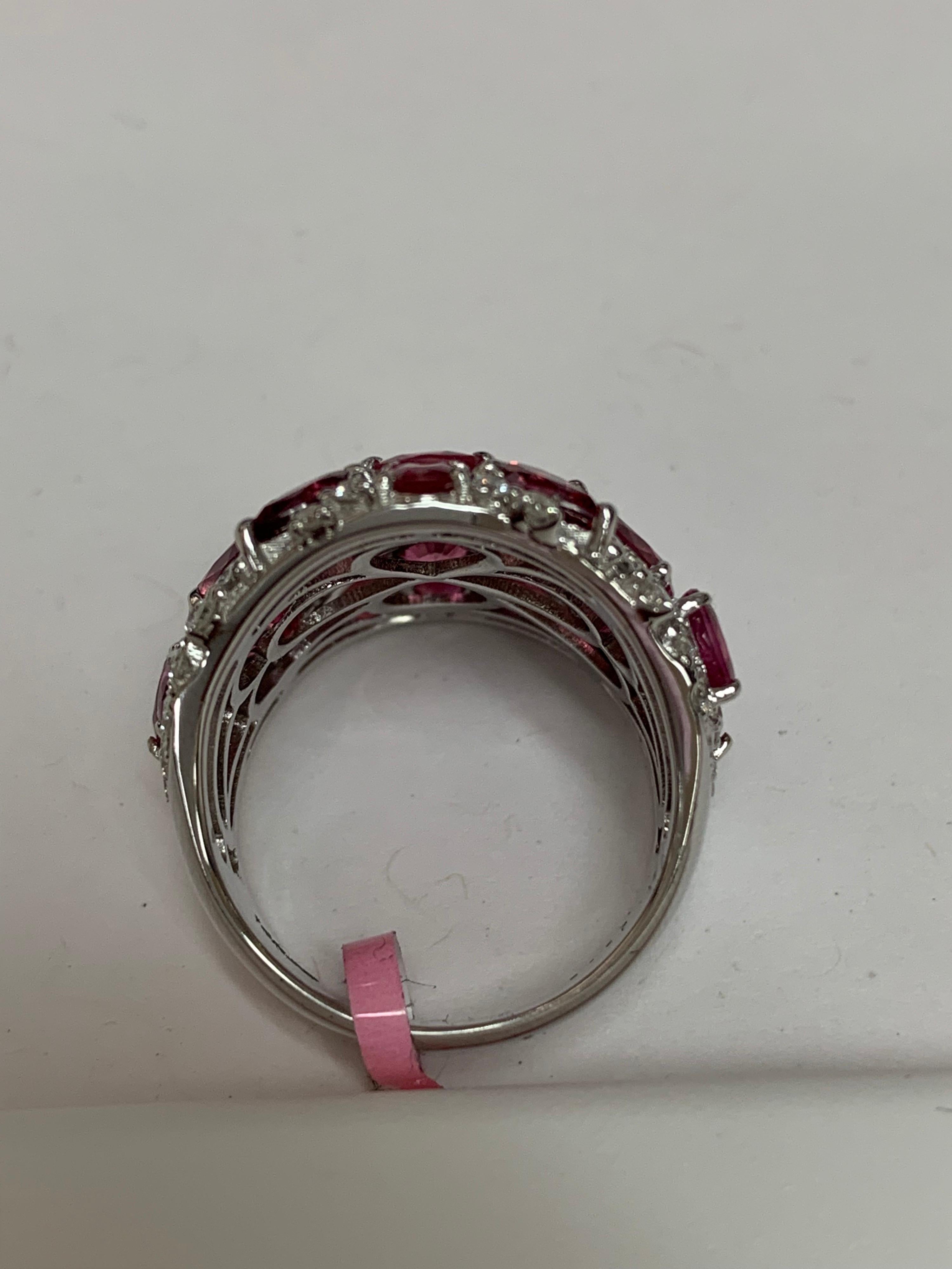 IGL Certified 8.23 Carat Padpardscha Sapphire Diamond Ring 1