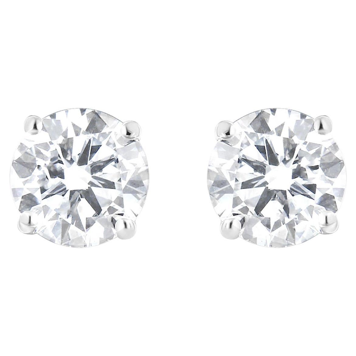 IGL-zertifizierte Diamant-Ohrstecker mit rundem Brillantschliff 1,5 Karat 14K Weiß Gol
