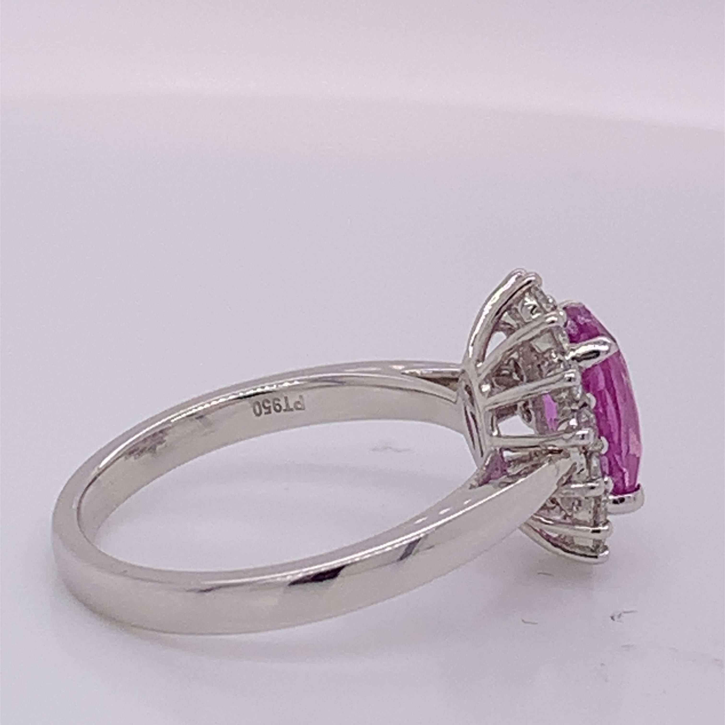 Women's IGL Certified Pink Sapphire Diamond Ring