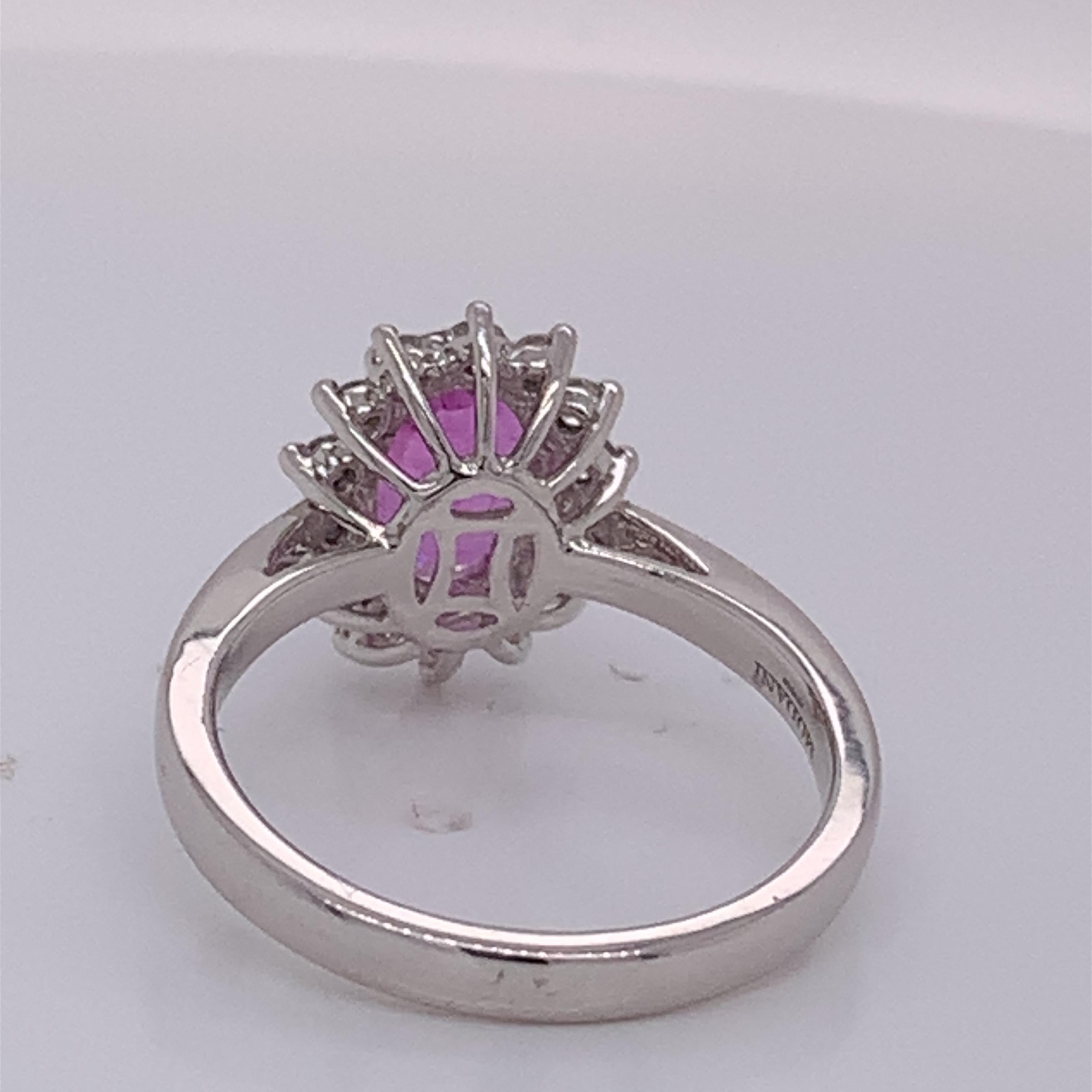 IGL Certified Pink Sapphire Diamond Ring 1