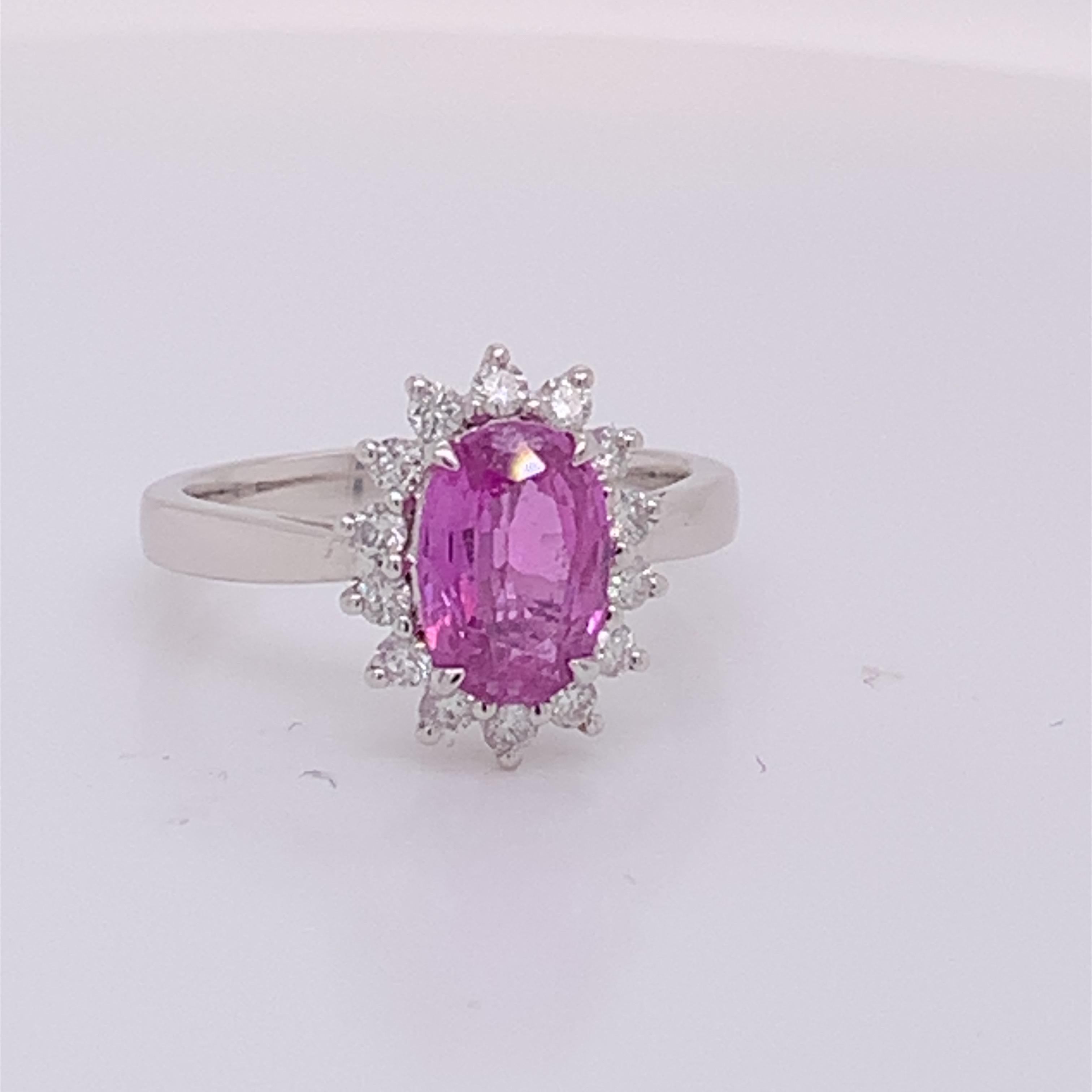 IGL Certified Pink Sapphire Diamond Ring 2