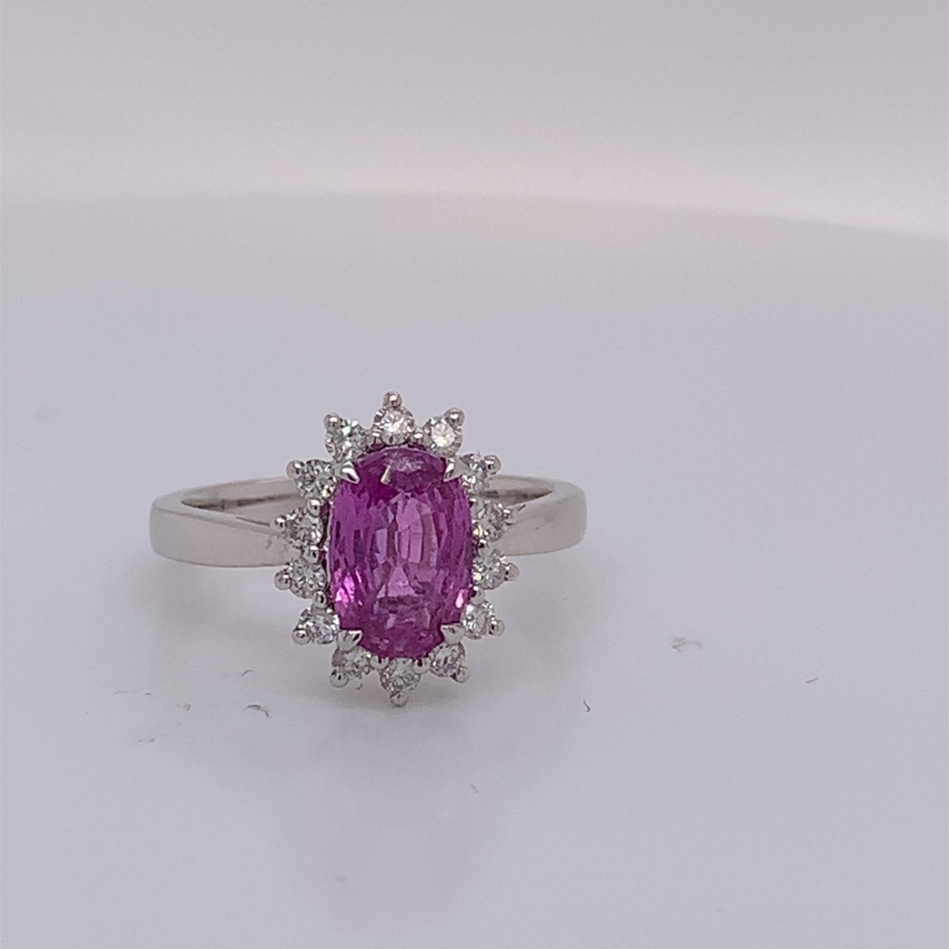 IGL Certified Pink Sapphire Diamond Ring 3