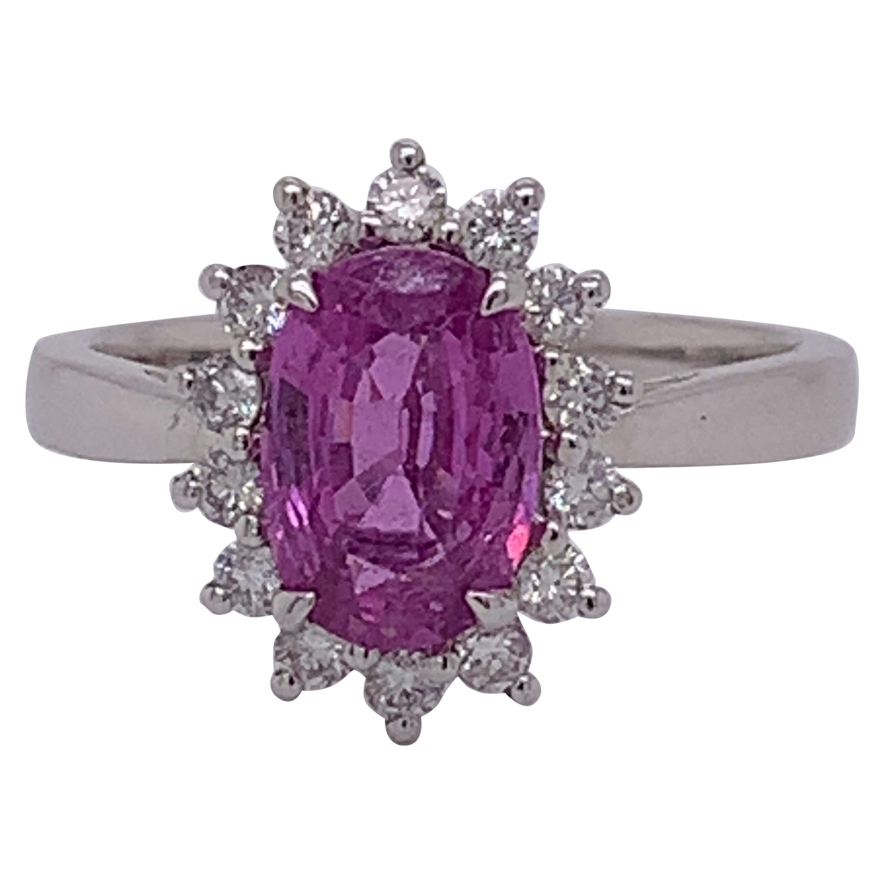IGL Certified Pink Sapphire Diamond Ring