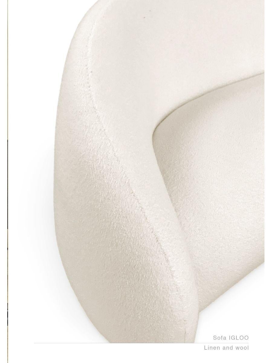 Igloo sofa by LK Edition
Dimensions: 180 x 100 x H 75 cm
Materials: Fabric Linen and Wool. 
Also available in other colors and fabrics.

It is with the sense of detail and requirement, this research of the exception by the selection of noble
