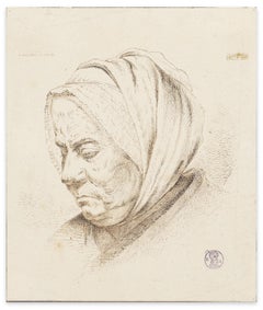 Visage de Femme - Aguafuerte original de I.J. de Caussin - Principios del siglo XIX