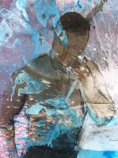 Ignacio Burgos Vintage Abstract Mixed Media Painting "Boxers"