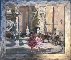 Catedral de Sevilla España óleo sobre lienzo pintura paisaje
