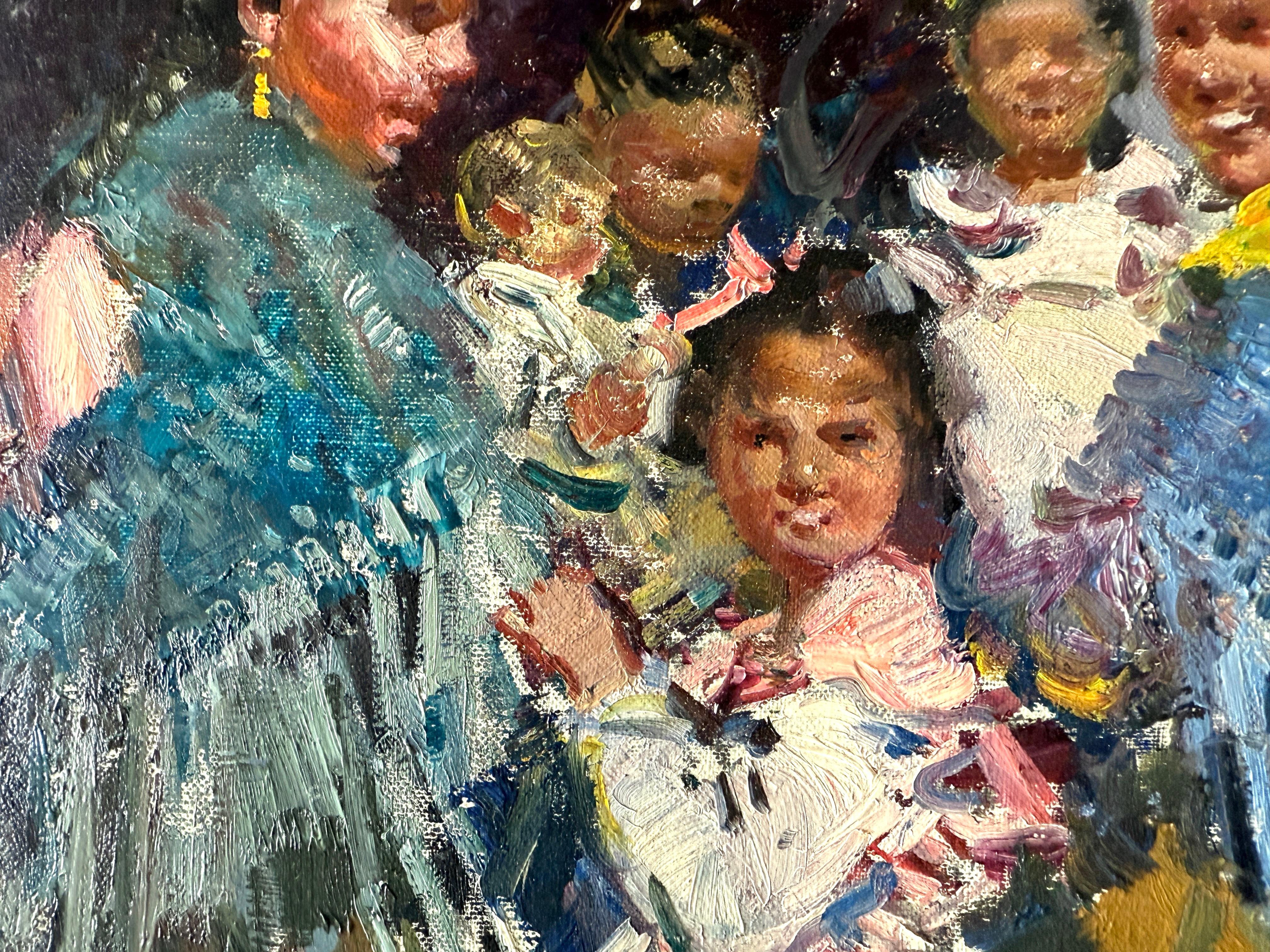 Zigeunerinnen in Ibiza Spanien Öl auf Leinwand Gemälde mediterrane Kunst (Post-Impressionismus), Painting, von Ignacio Gil Sala