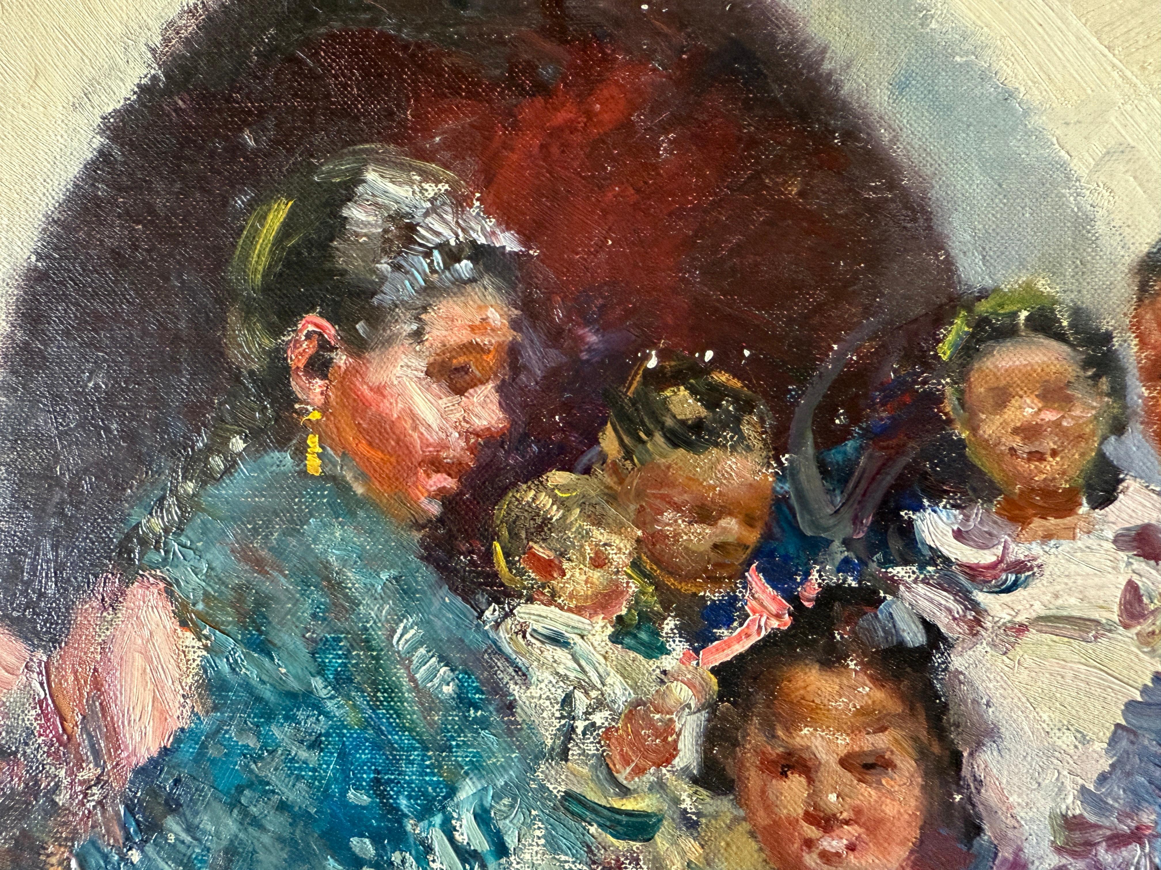 Künstler: Ignacio Gil Sala (Barcelona, 1913 - 2003)
Titel: Zigeunerinnen auf Ibiza
Medium: Öl auf Leinwand
Abmessungen: 38 × 46 cm (ungerahmt) - 15 × 18 in
Unterschrift: Signiert unten links: Ignacio Gil
Zeitraum: Zweite Hälfte des 20.