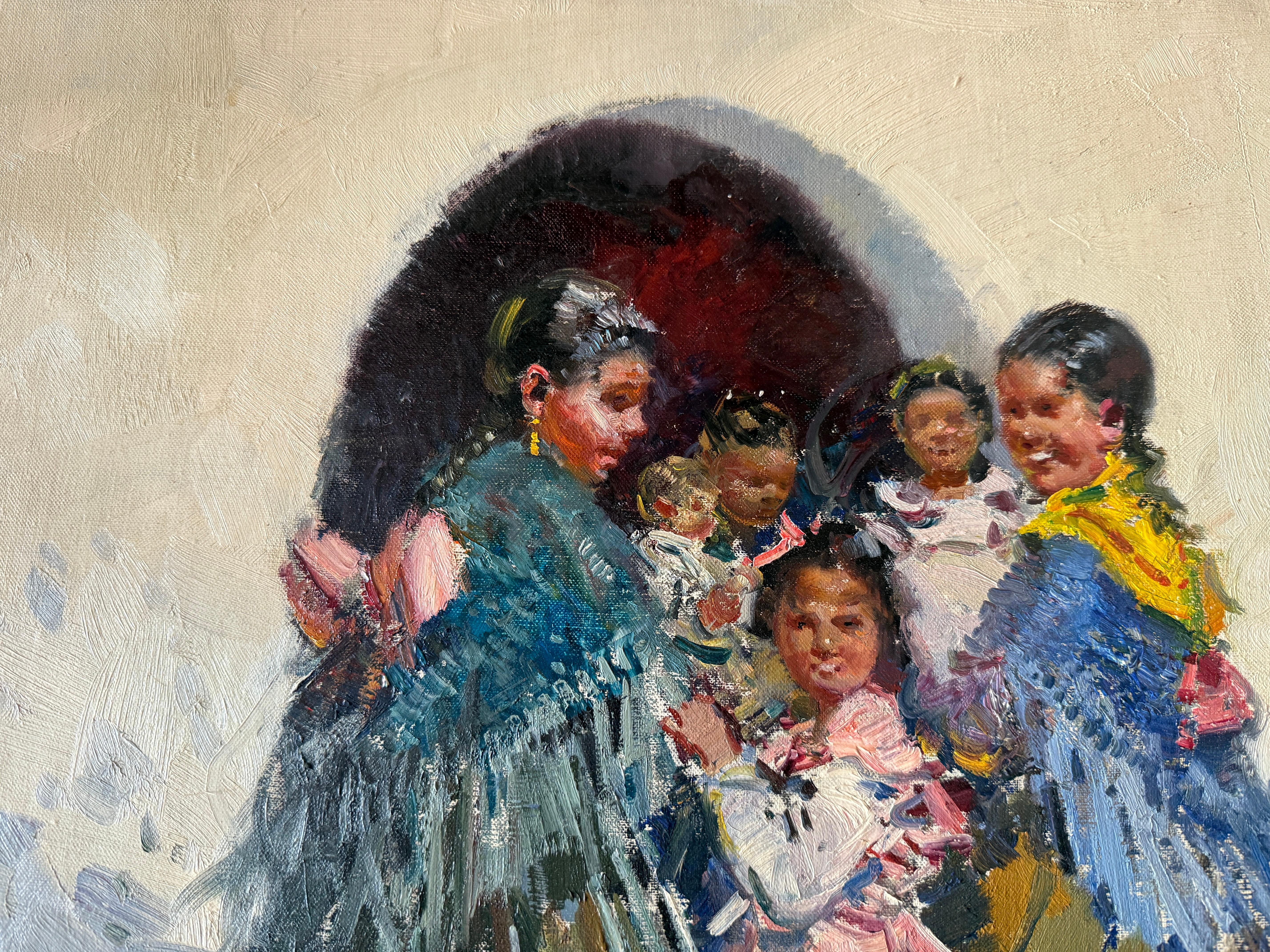 Zigeunerinnen in Ibiza Spanien Öl auf Leinwand Gemälde mediterrane Kunst im Angebot 2