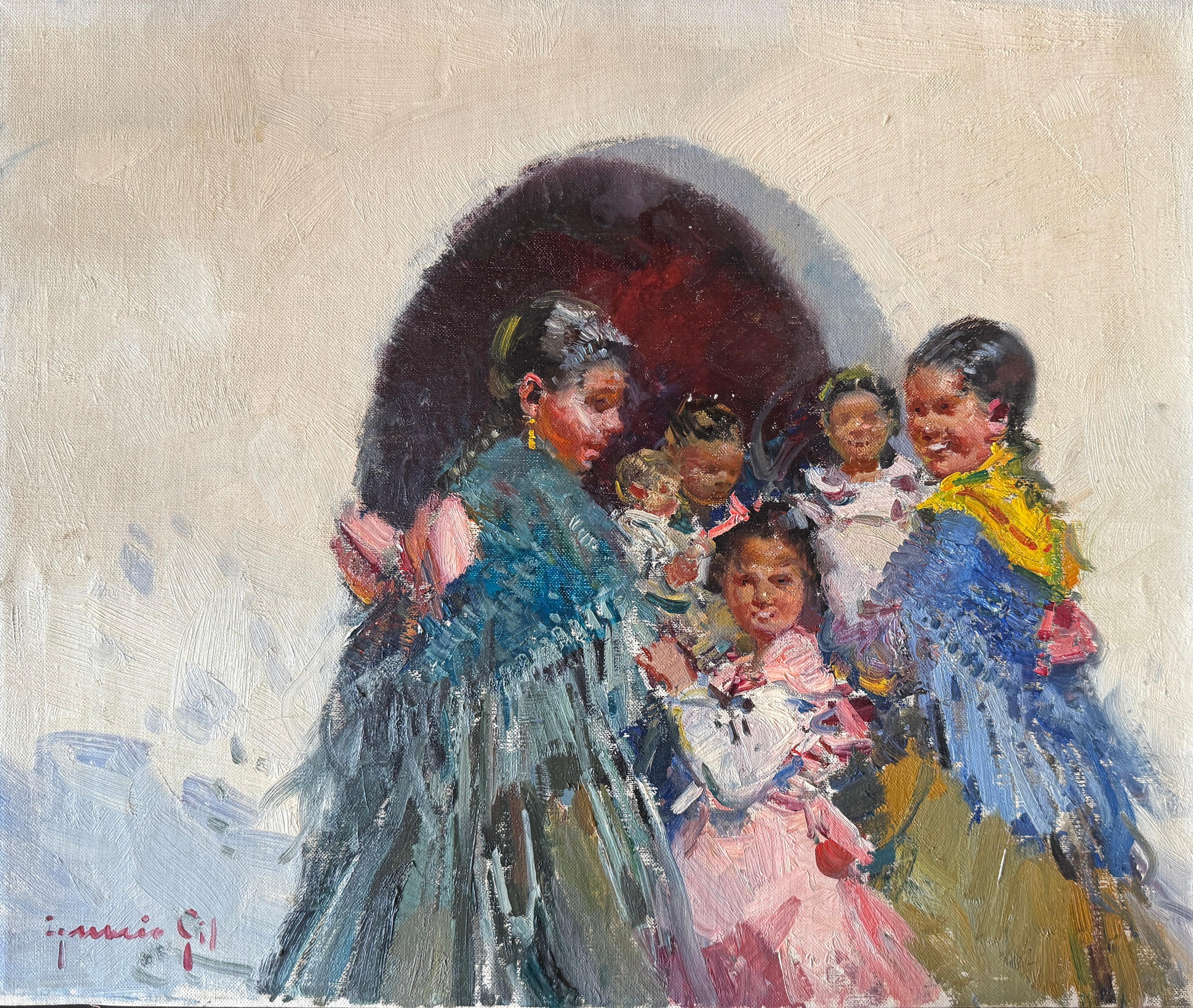 Zigeunerinnen in Ibiza Spanien Öl auf Leinwand Gemälde mediterrane Kunst