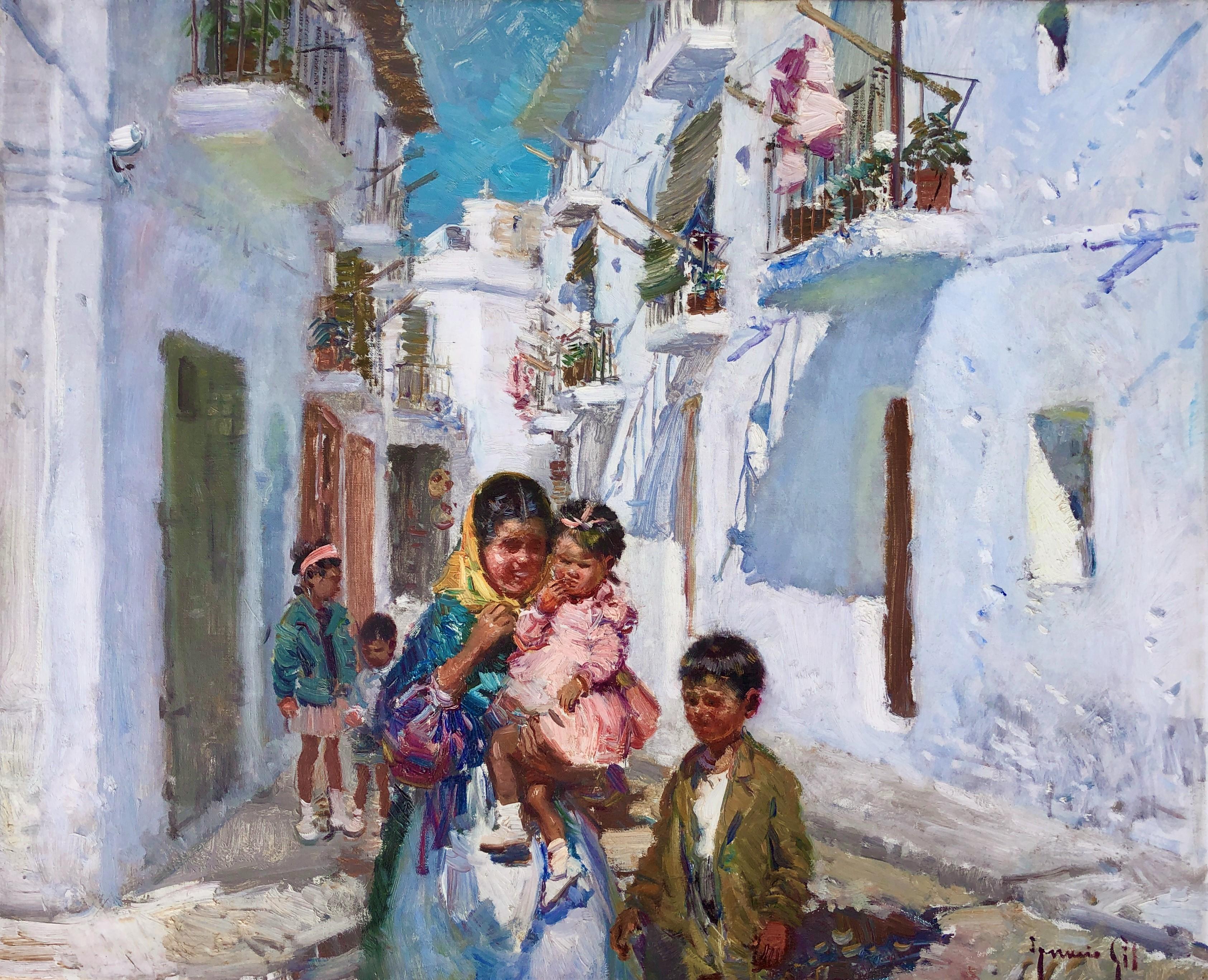 Ibiza Characters Spain oil on canvas painting