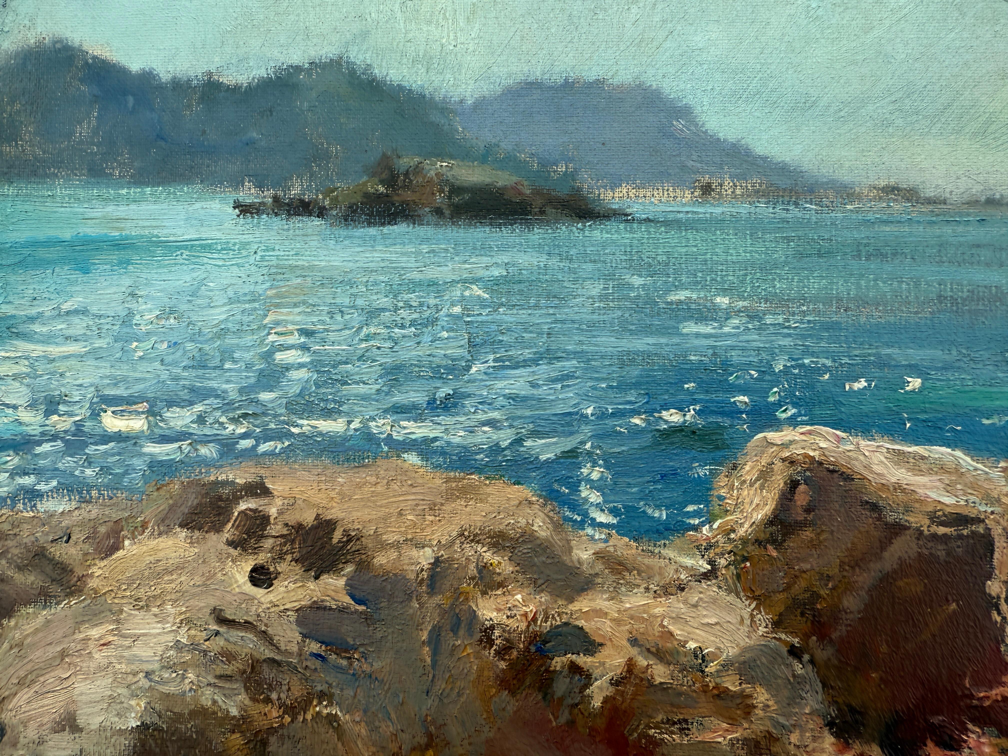 Ibiza Spagna olio su tela pittura mediterranea arte europea in vendita 1