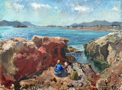 Ibiza Spagna olio su tela pittura mediterranea arte europea