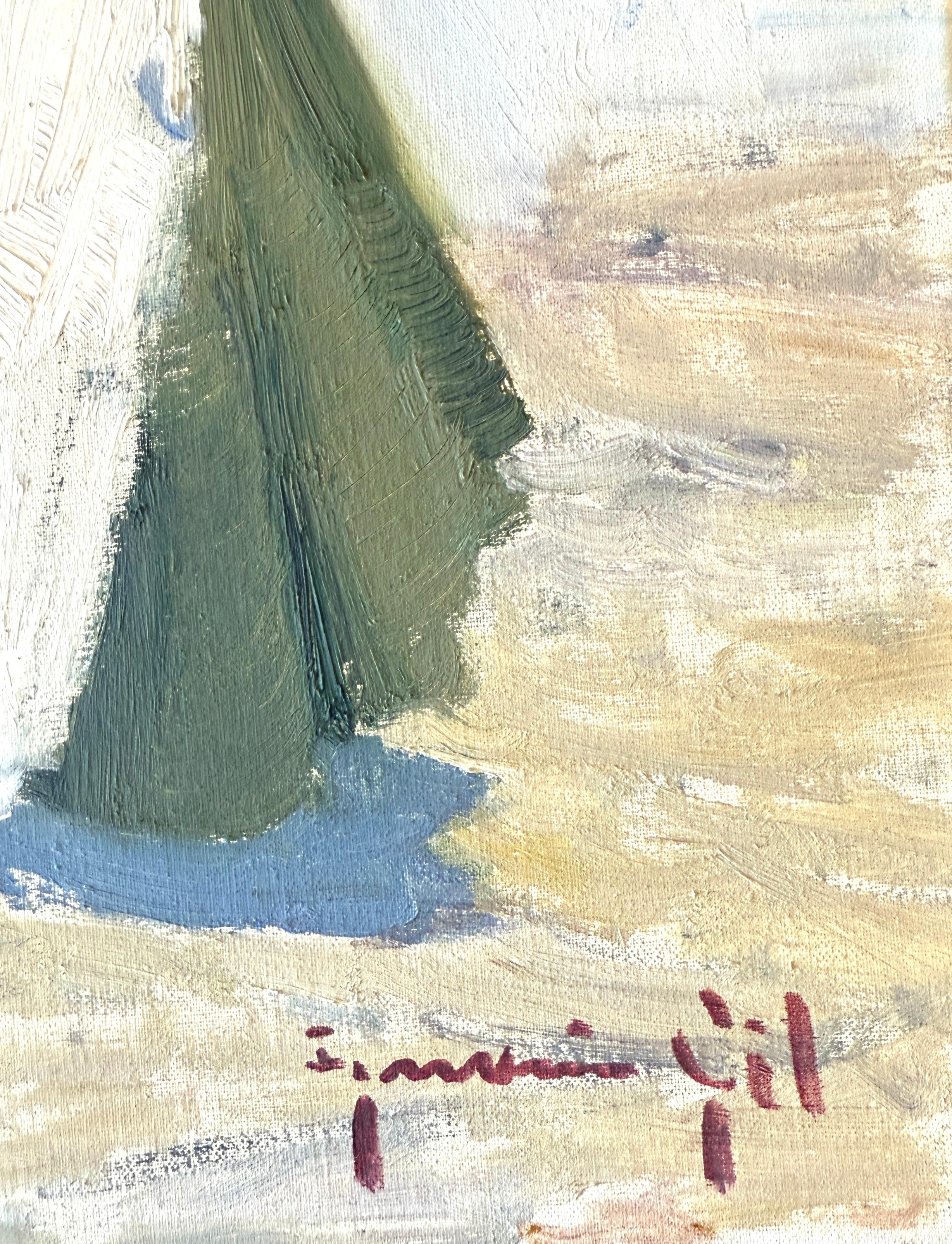 Mutter und Kinder Ibiza Spanien Öl auf Leinwand Gemälde – Painting von Ignacio Gil Sala