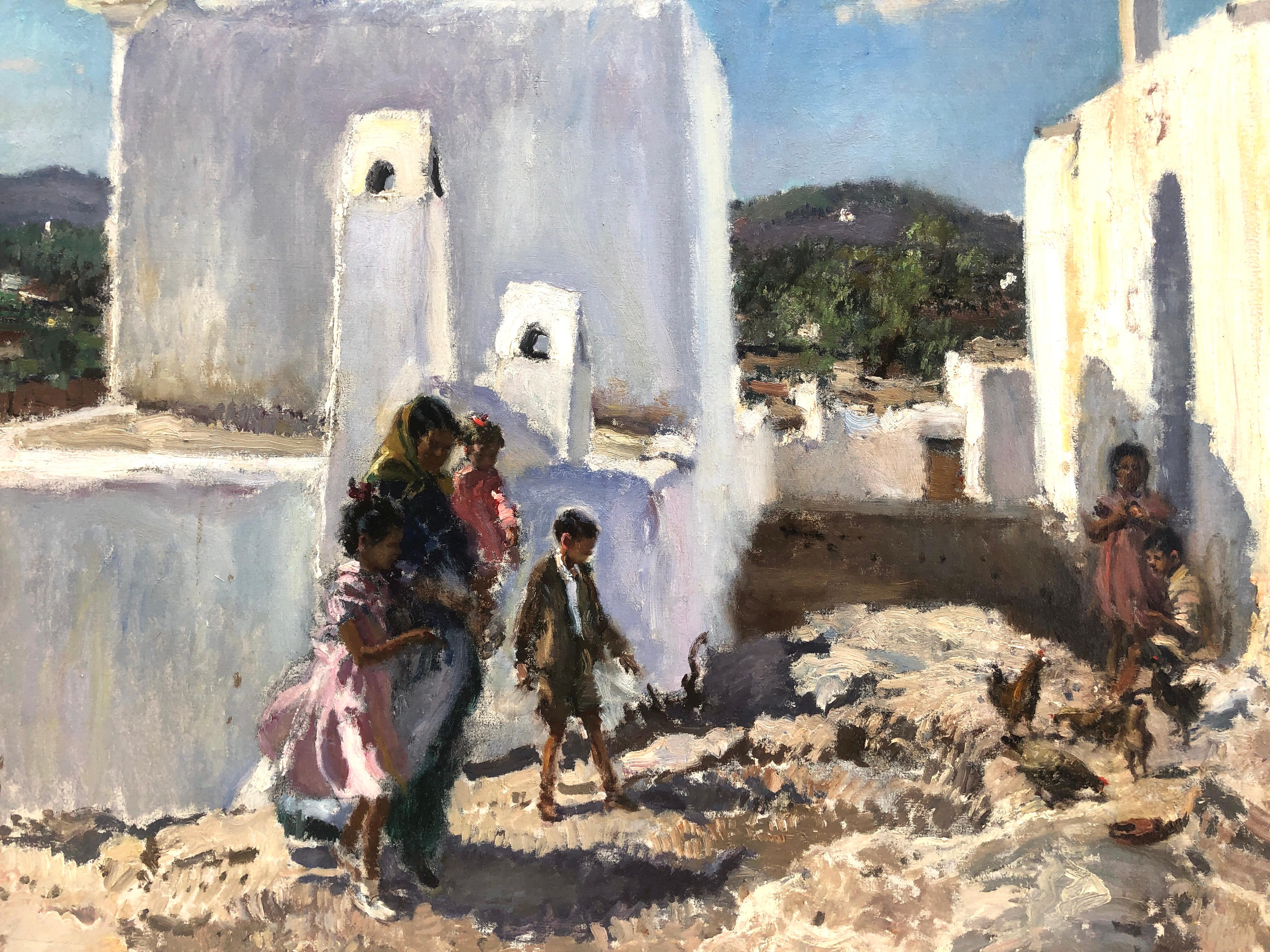 Menschen aus ibiza Spanien, Öl auf Leinwand, Gemälde im Angebot 2
