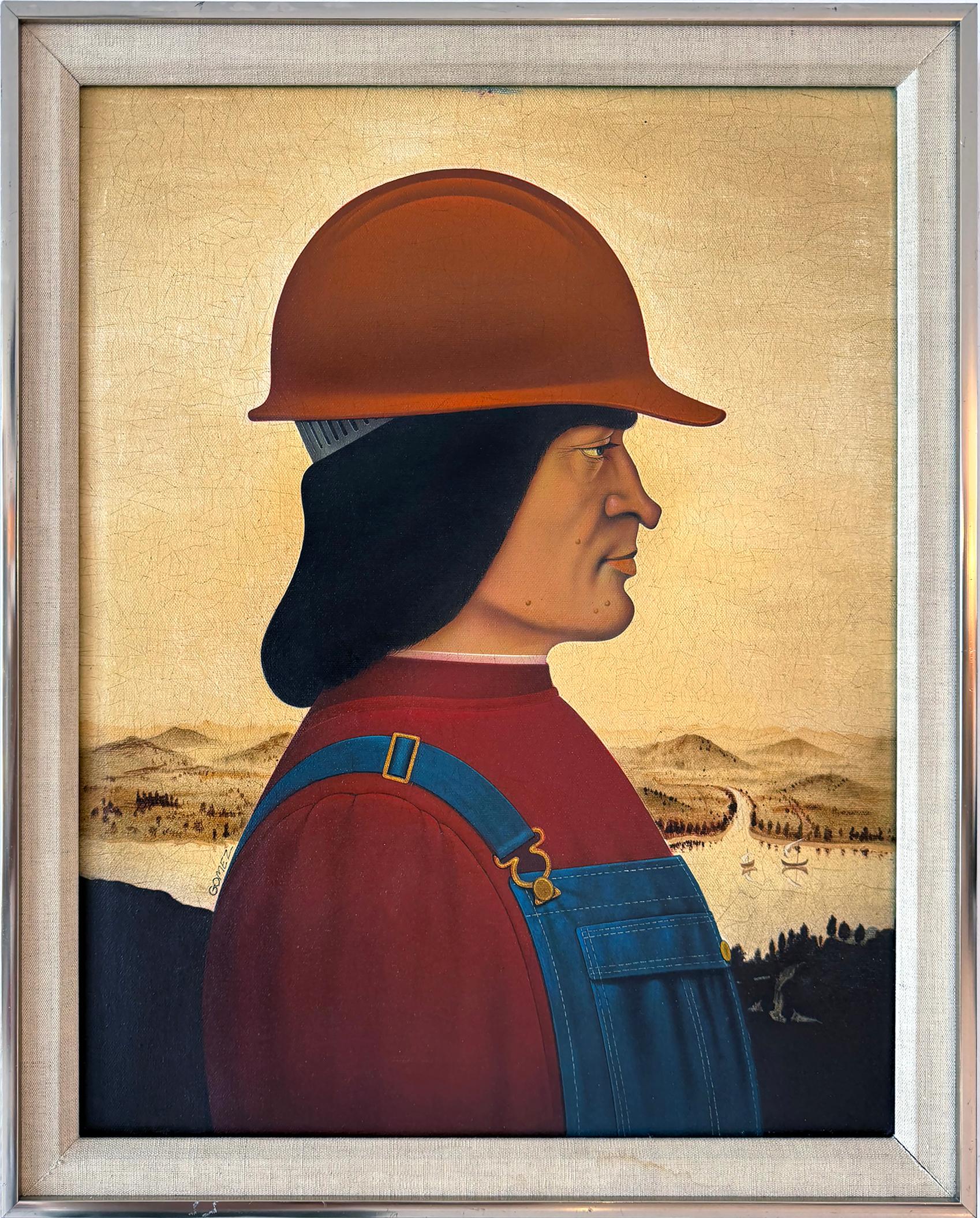 Parody Portrait:  Piero della Francesca Italian Renaissance Hispanic Illustrator - Painting by Ignacio Gomez
