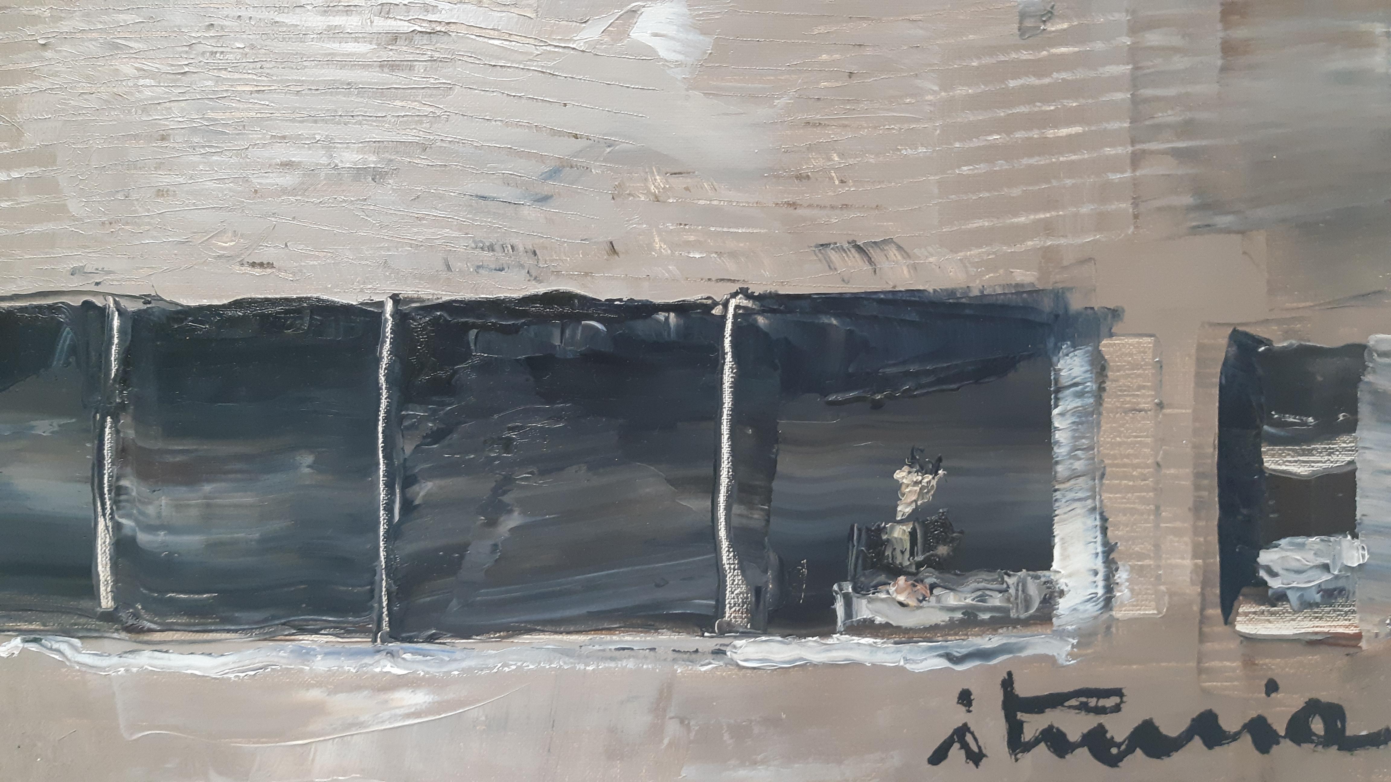 Iganacio Iturria, Hstorias Cotidianas, olio su tela, non datato - Painting Contemporaneo di Ignacio Iturria
