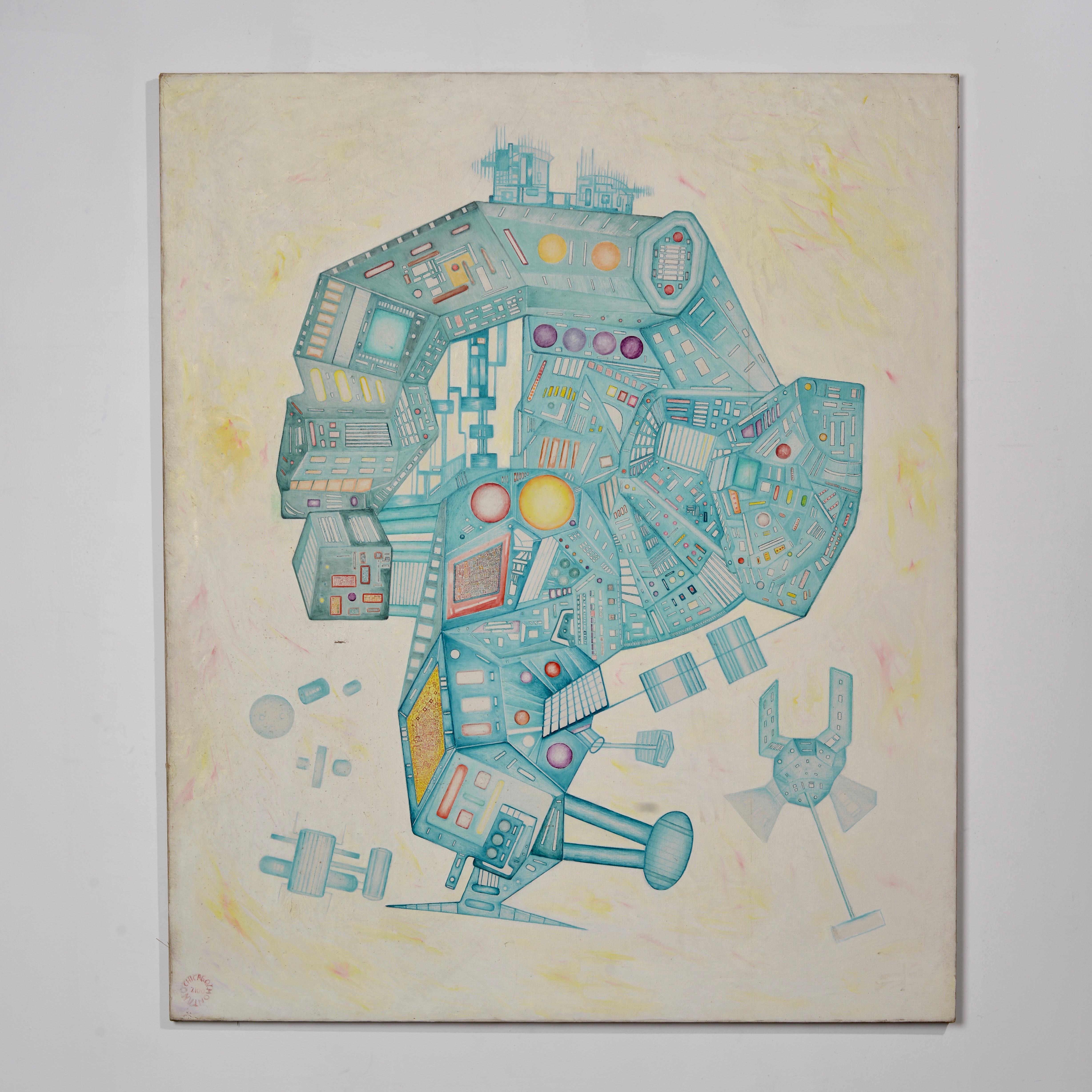 Ignacio Montano - IntutionRealFuturism - mixed media original art en vente 4