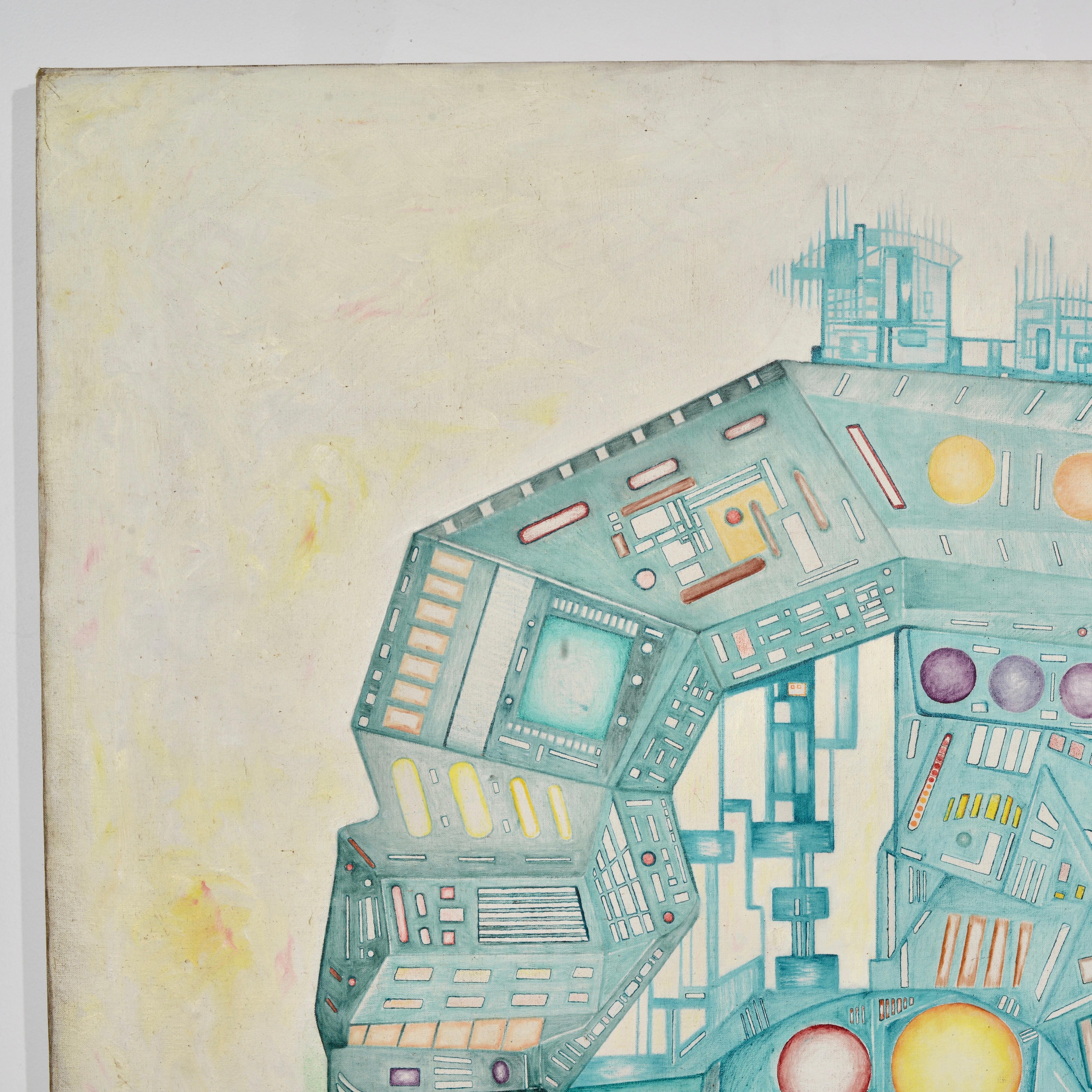 Ignacio Montano - IntutionRealFuturism - mixed media original art en vente 5