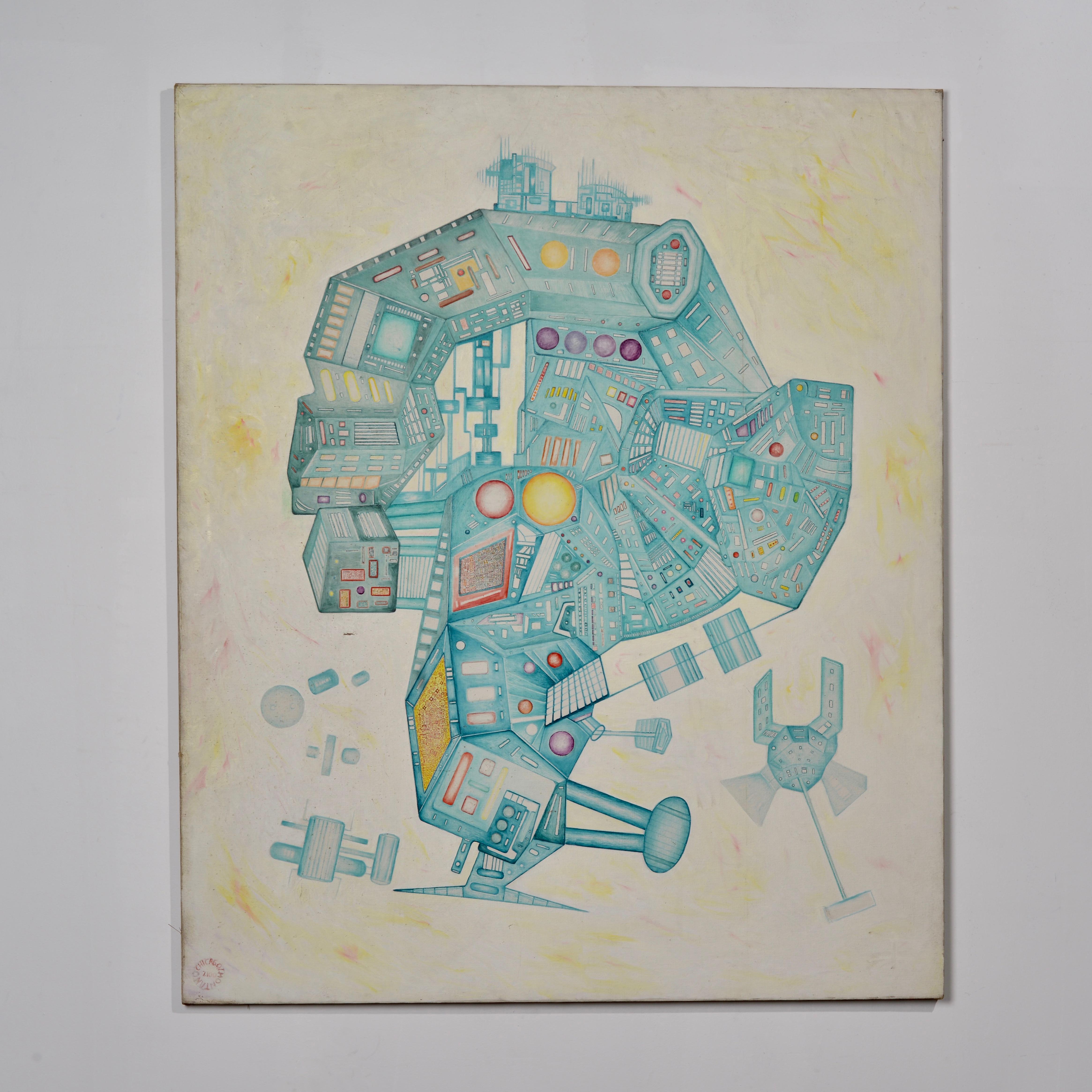 Ignacio Montano - IntutionRealFuturism - mixed media original art en vente 6