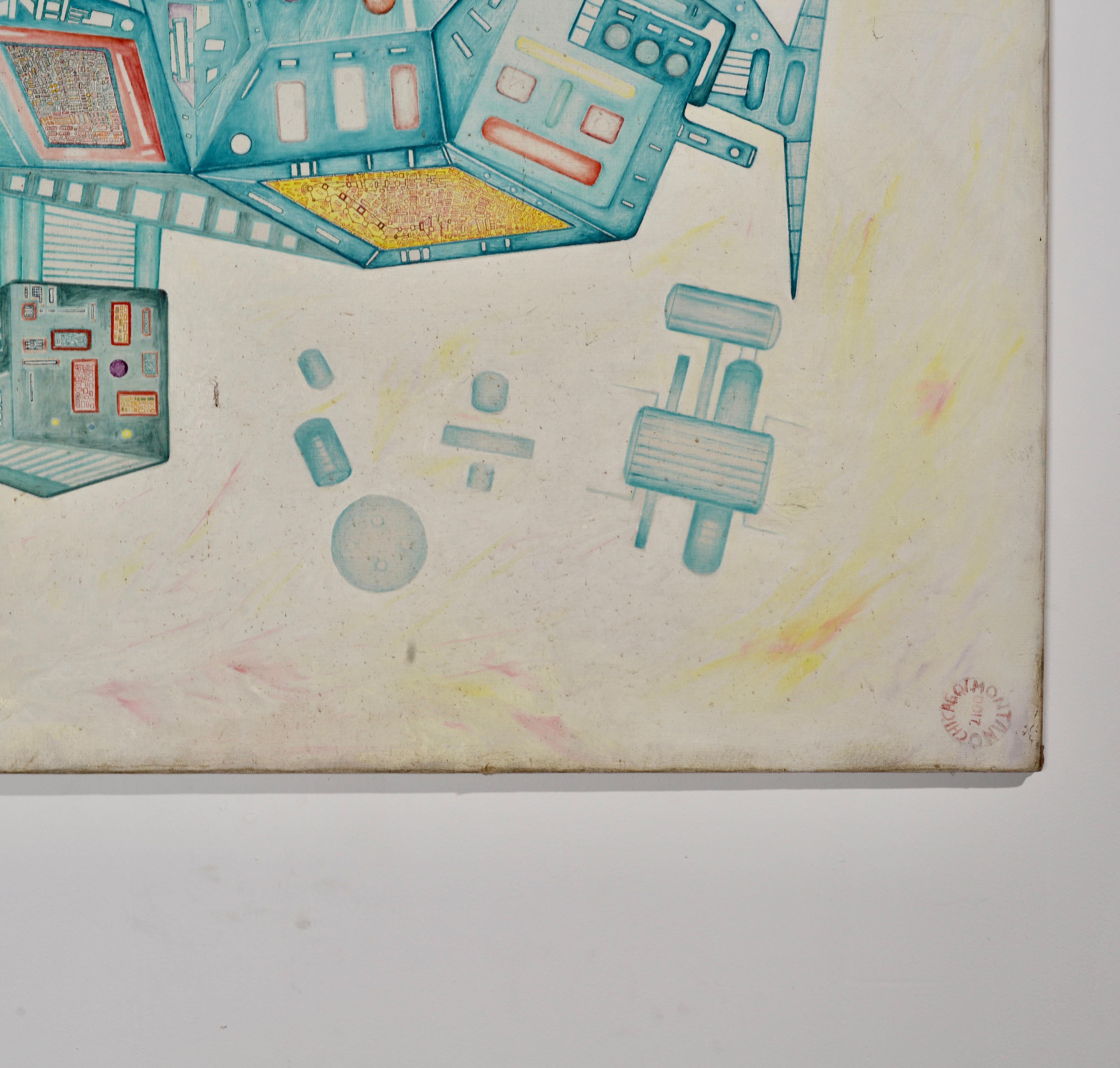 20ième siècle Ignacio Montano - IntutionRealFuturism - mixed media original art en vente