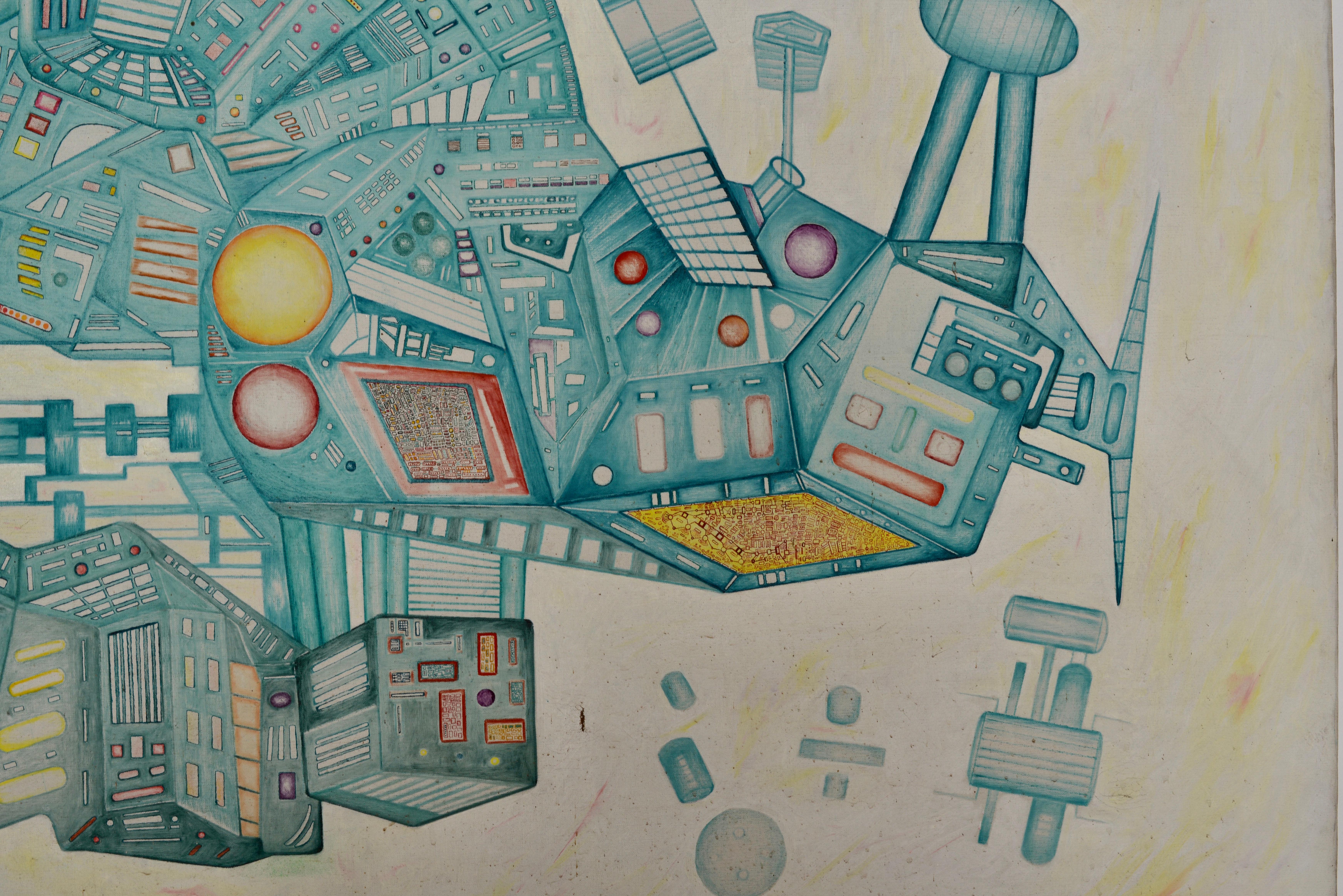 Ignacio Montano - IntutionRealFuturism - mixed media original art en vente 1