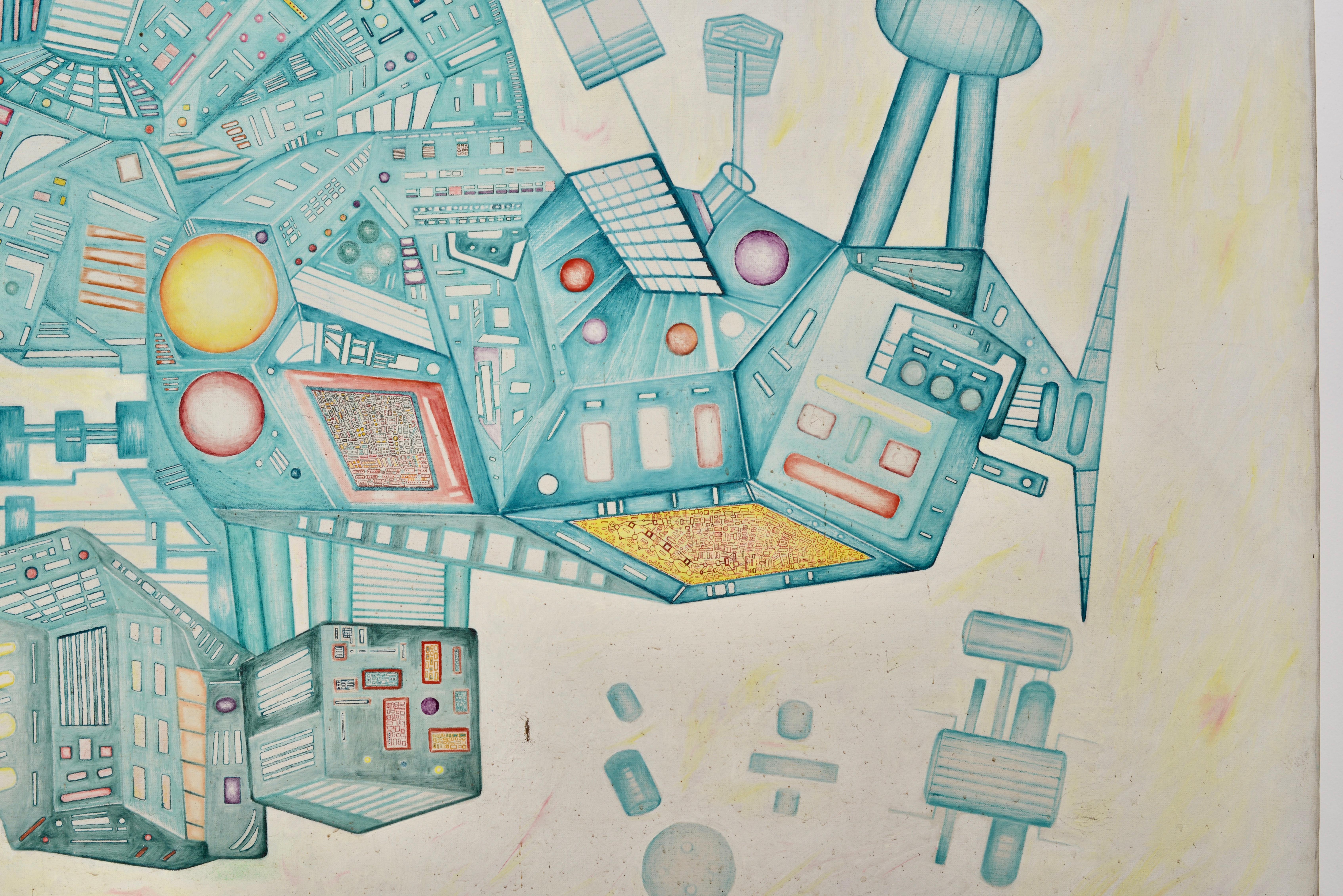Ignacio Montano - IntutionRealFuturism - mixed media original art en vente 2