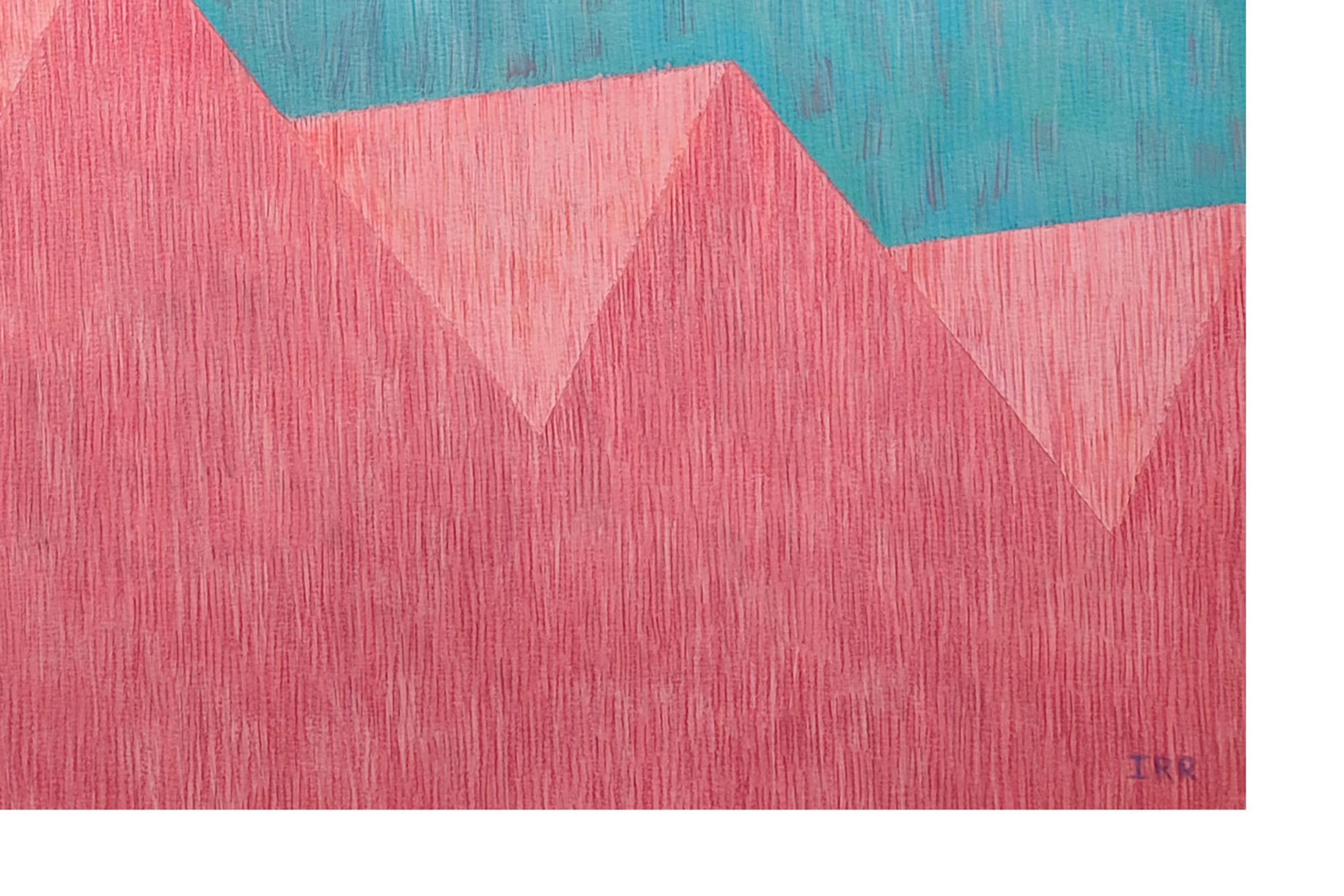 Ce magnifique tableau de Nacho Reina est un formidable exemple de l'interaction entre la forme et la couleur comme axe central de son travail, où il part des formes architecturales comme prétexte pour présenter les contrastes chromatiques dans leurs