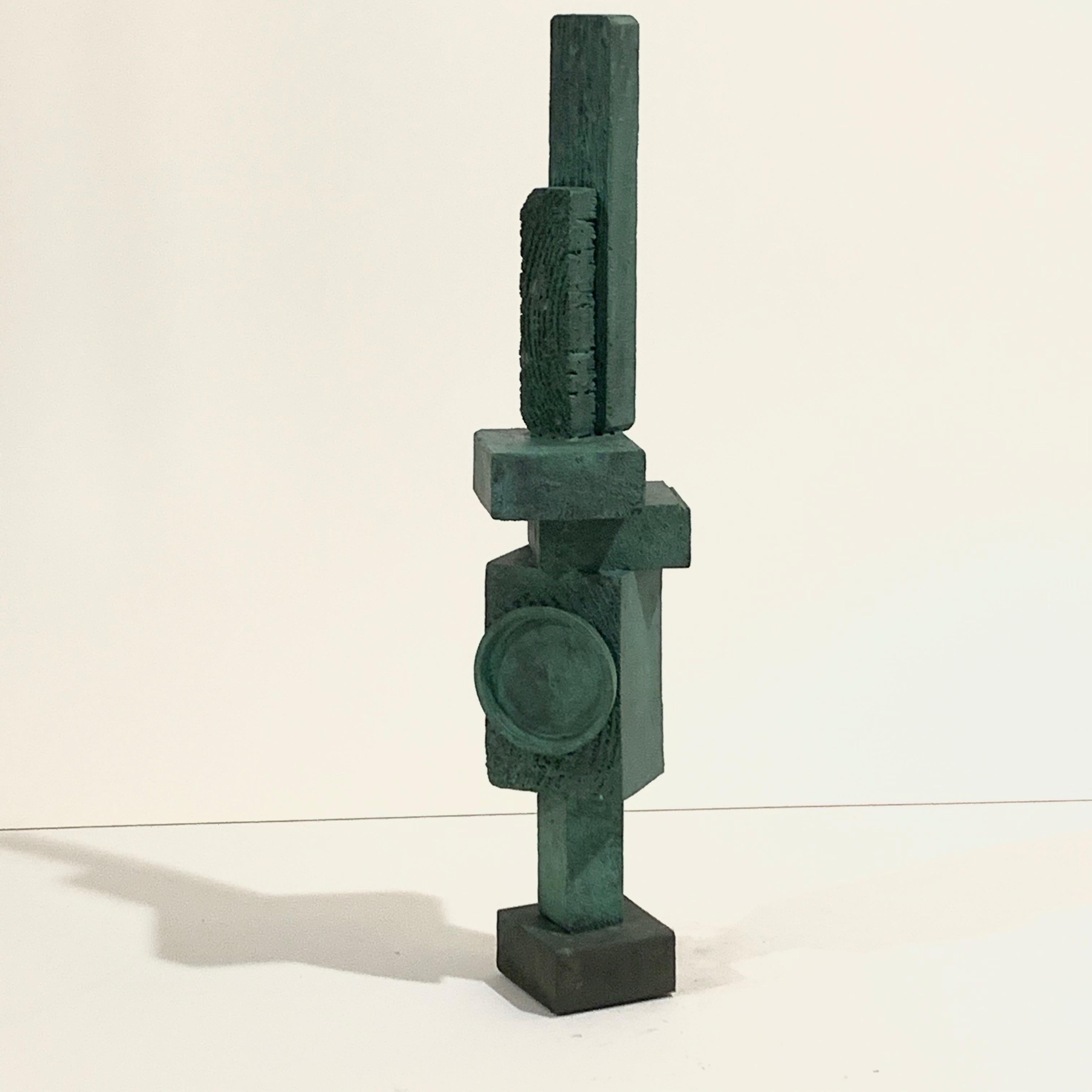 American 'Ignacio' Tall TOTEM Sculpture with Weathered Bronze Finish by Judy Engel