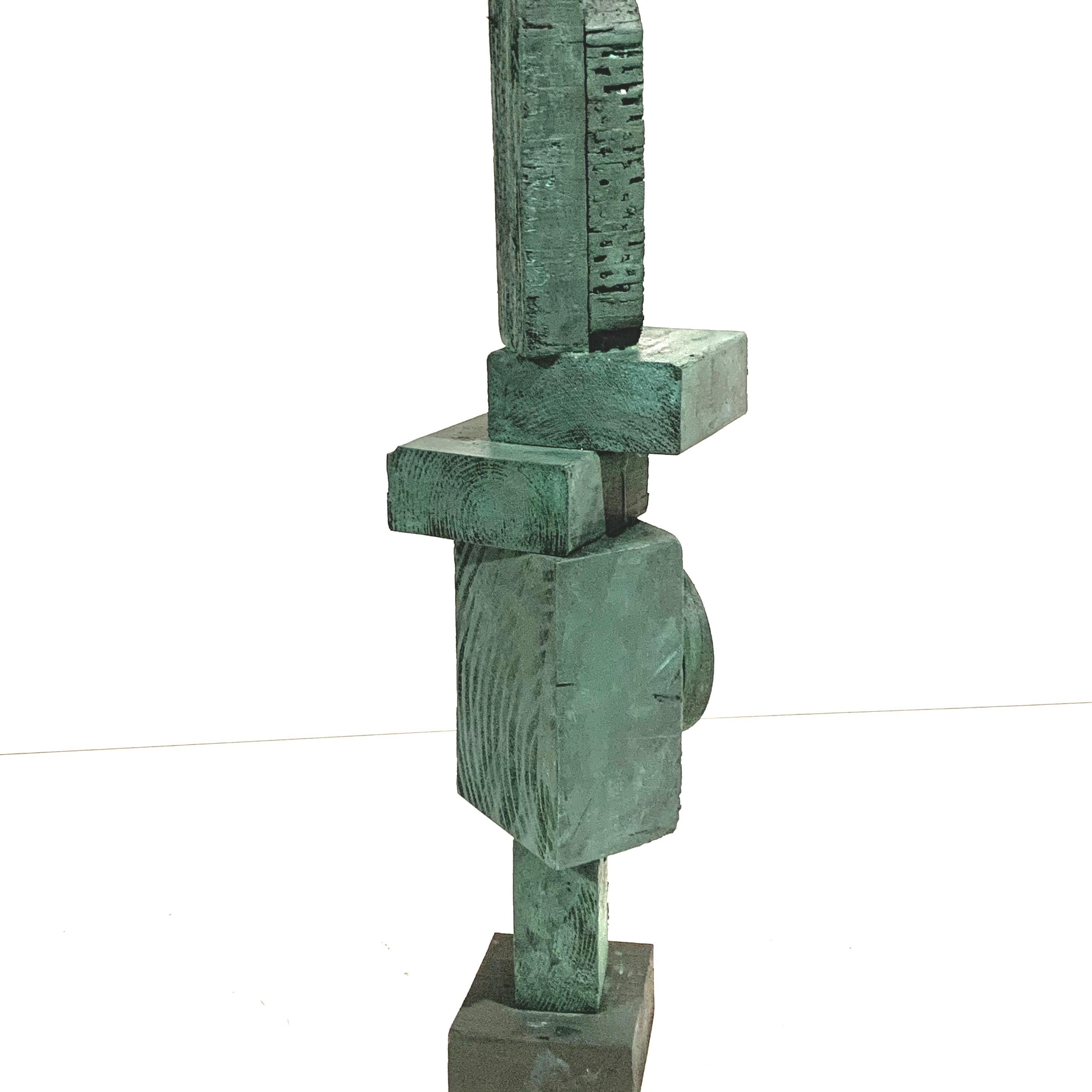 'Ignacio' Tall TOTEM Sculpture with Weathered Bronze Finish by Judy Engel 2