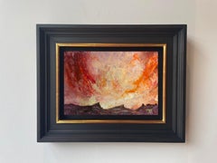 'The Brewing Storm' Contemporary Colourful painting with Red, Orange, Pinks