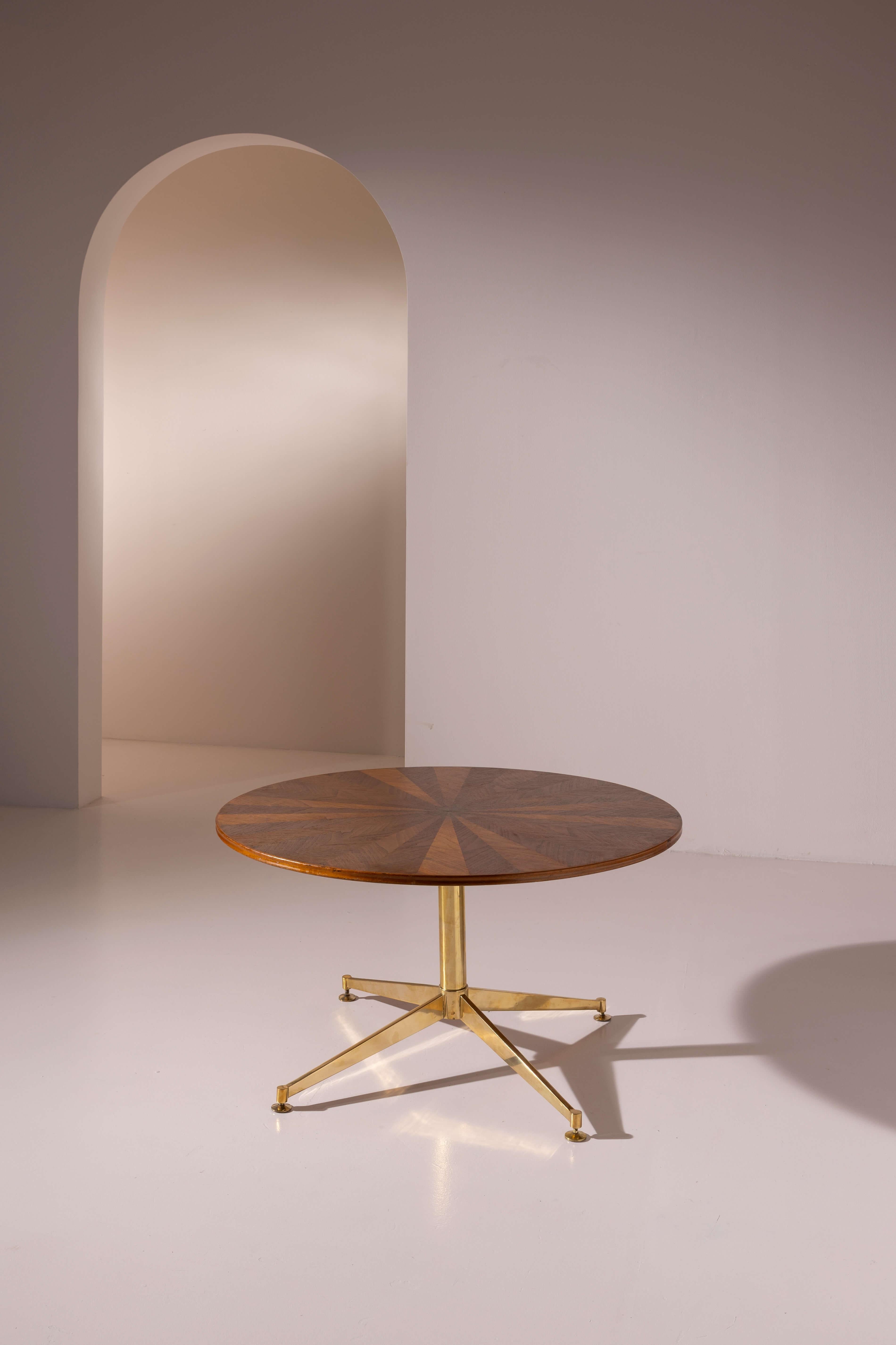 Mid-Century Modern Table réglable Ignanzio Gardella en noyer et laiton, Azucena, Italie, années 1950 en vente