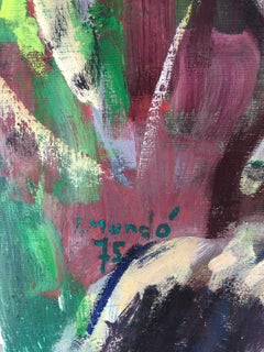 Capra ispanoamericana paesaggio olio su tela