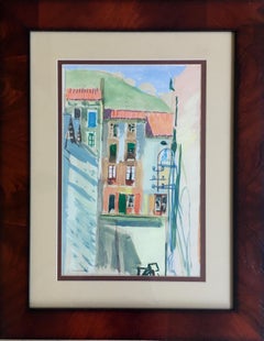 I. Mundo 8.19.2 Vertical BARCELONA STREET. Acquerello originale