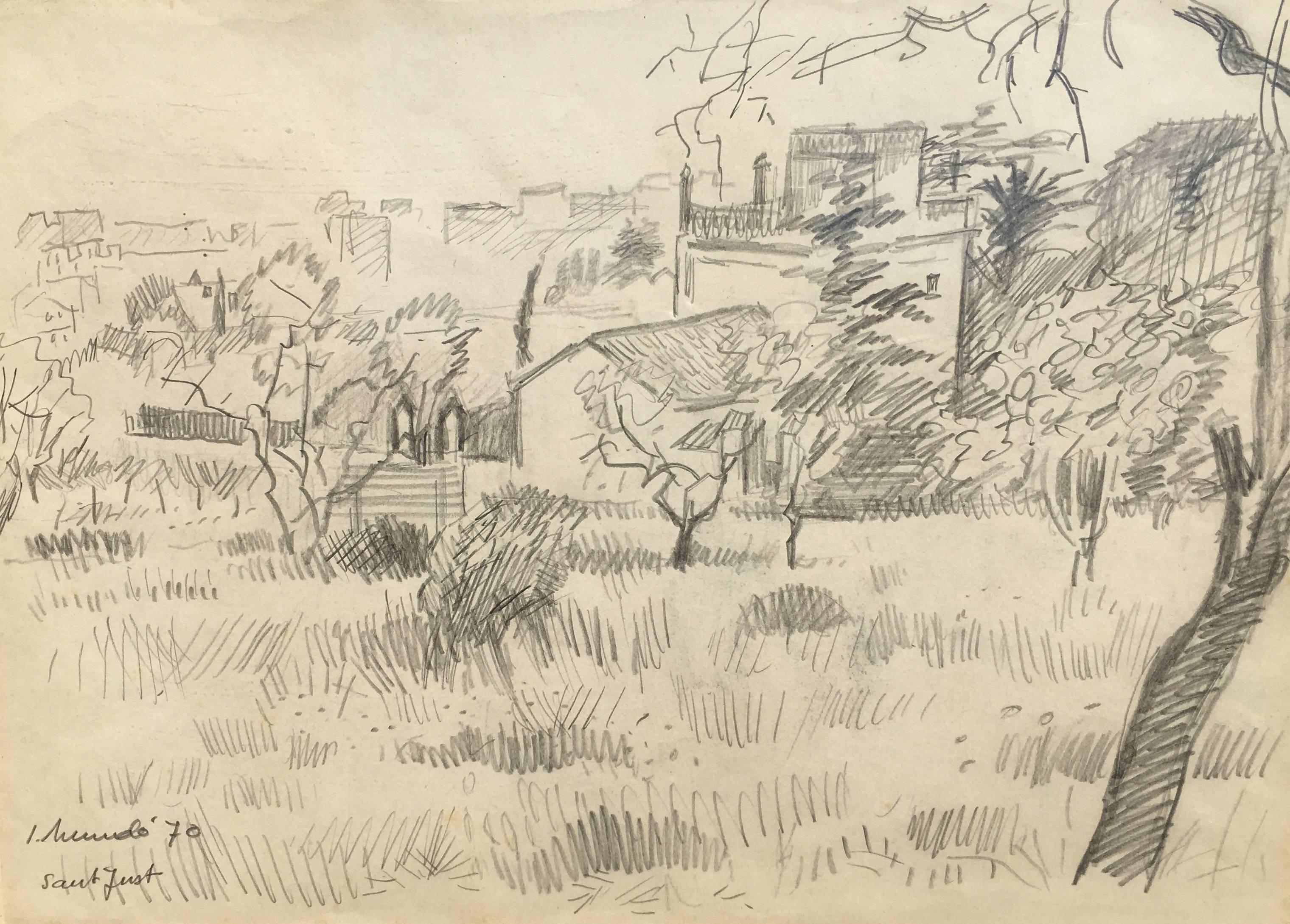 I. Mundo. BARCELONA Landschaft Original-Graffiti-Gemälde – Painting von Ignasi Mundó