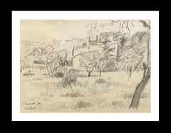 I. Mundo. BARCELONE paysage peinture originale grawing