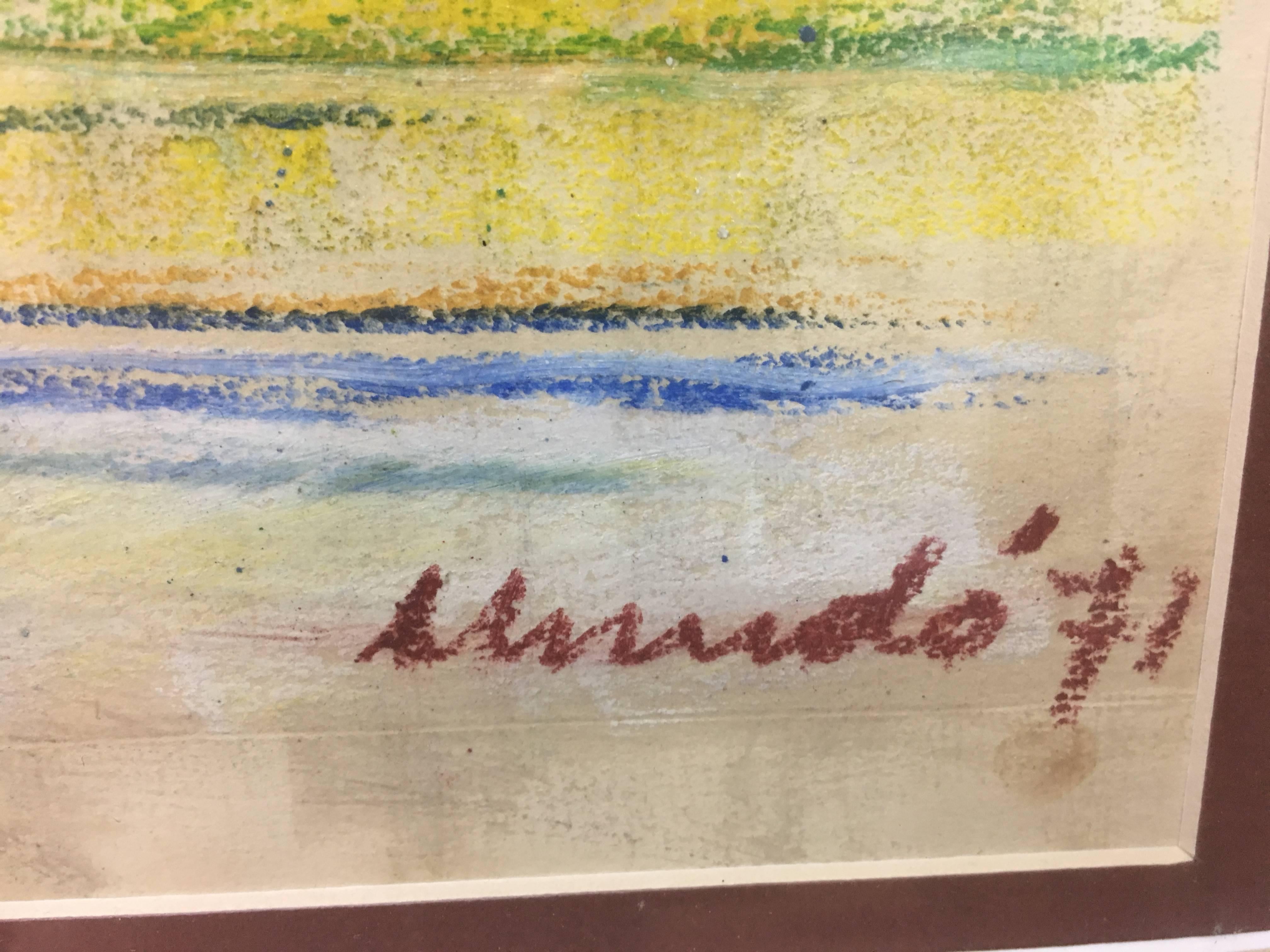 I. Mundo  Calle de Barcelona pintura original en acuarela - Painting Expresionista de Ignasi Mundó