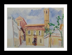 Vintage Ignasi Mundo.  Barcelona watercolor original paper expressionist painting